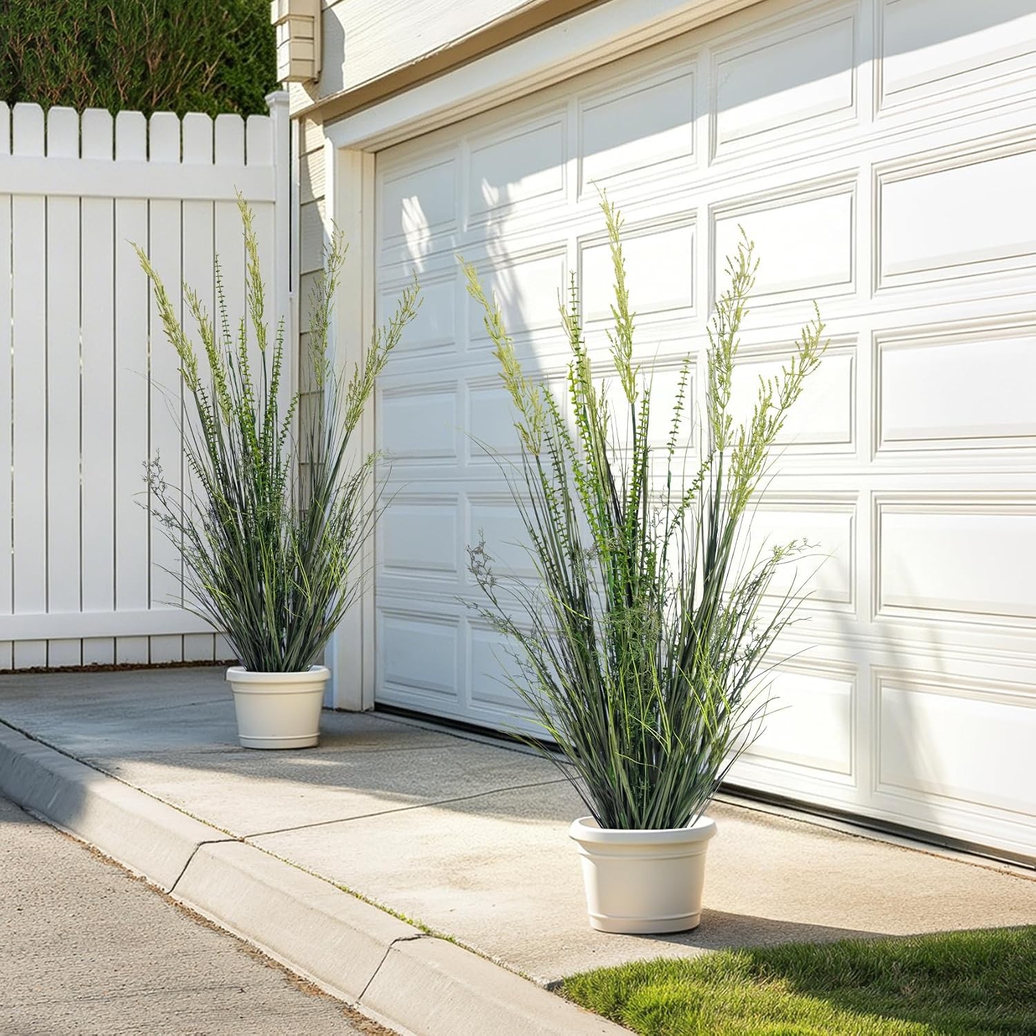2 Pack Faux Plastic plantas Synthetic Pampas Grass Indoor Outdoor Realistic