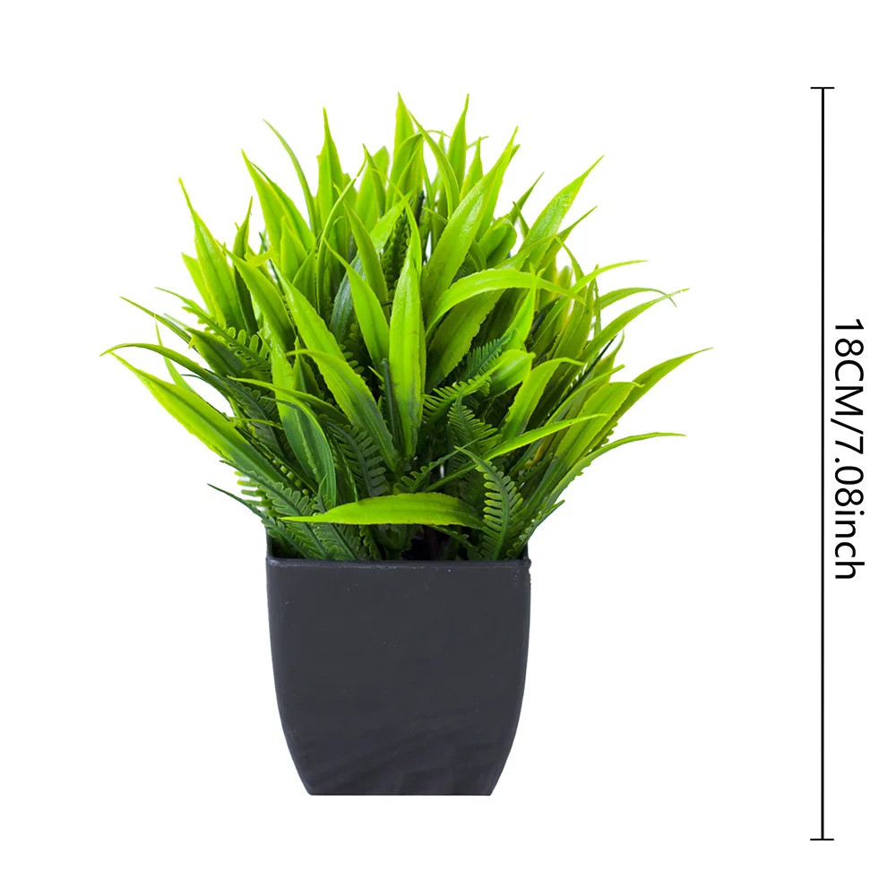 Mini Artificial Eucalyptus Potted Fake Plant in Black Pot for Home & Office Deco