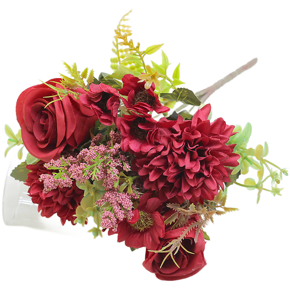 7 Bloom Persian Rose Arrangement Silk Plastic Foam for Wedding Photography
