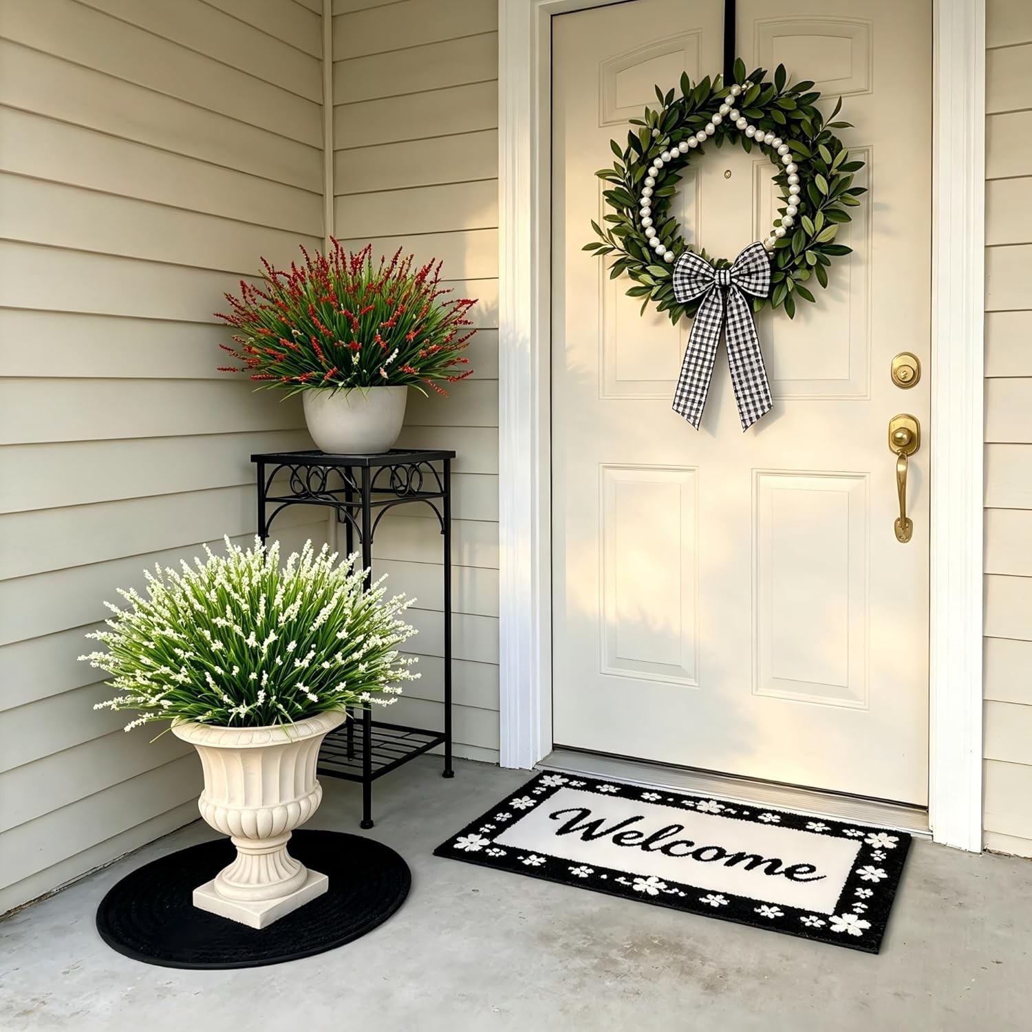 Artificial Faux Outdoor Plants Greenery for Summer Spring Decor, 12 Pcs Fake …