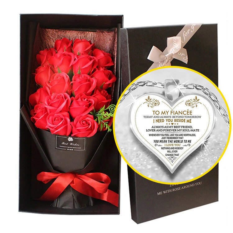 Eternal Rose Flower Necklace Valentine’s Day Wife Grilfriend Wedding Gifts Decor
