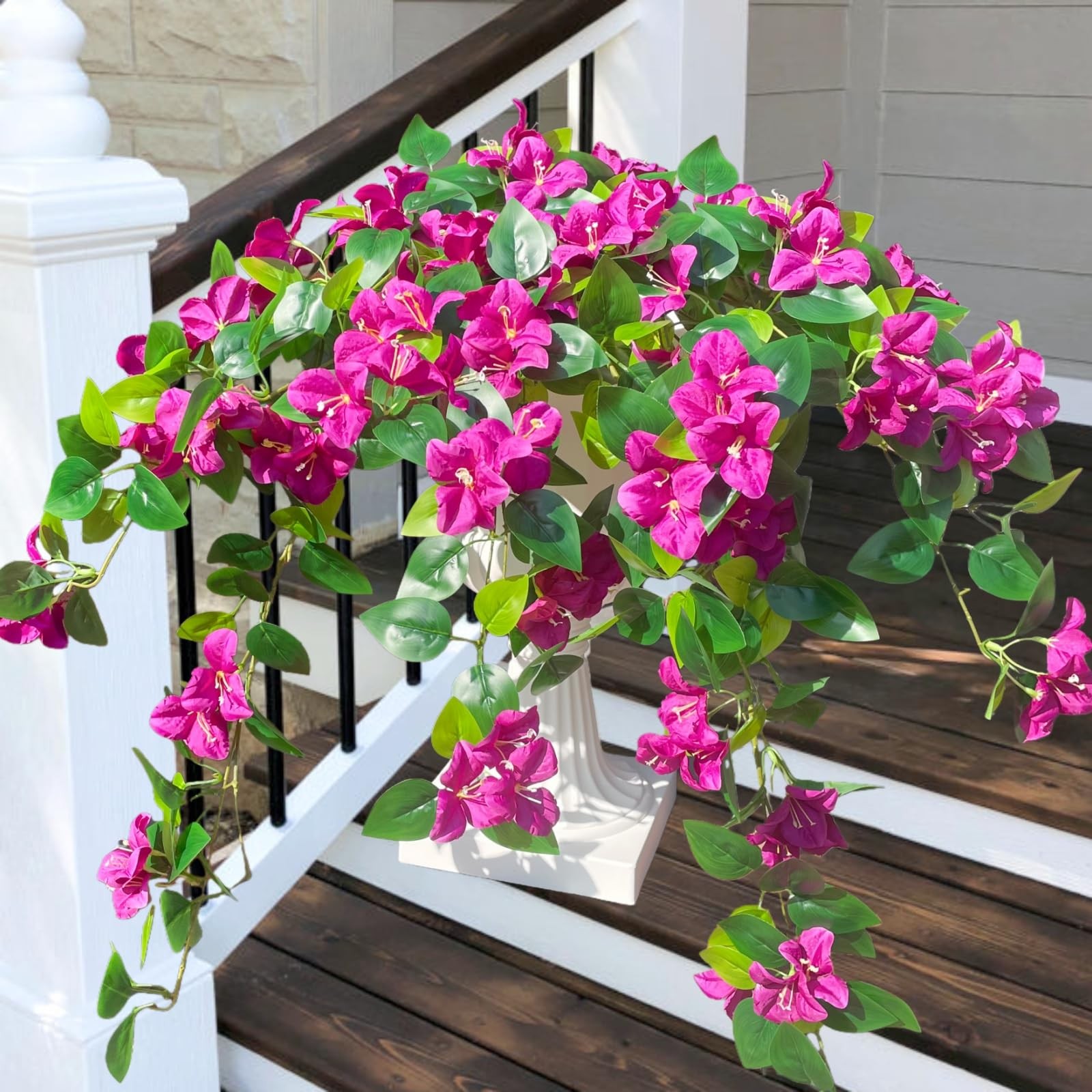 Artificial Bougainvillea Flowers Faux Plants for Outdoor UV Resistant, Fake S