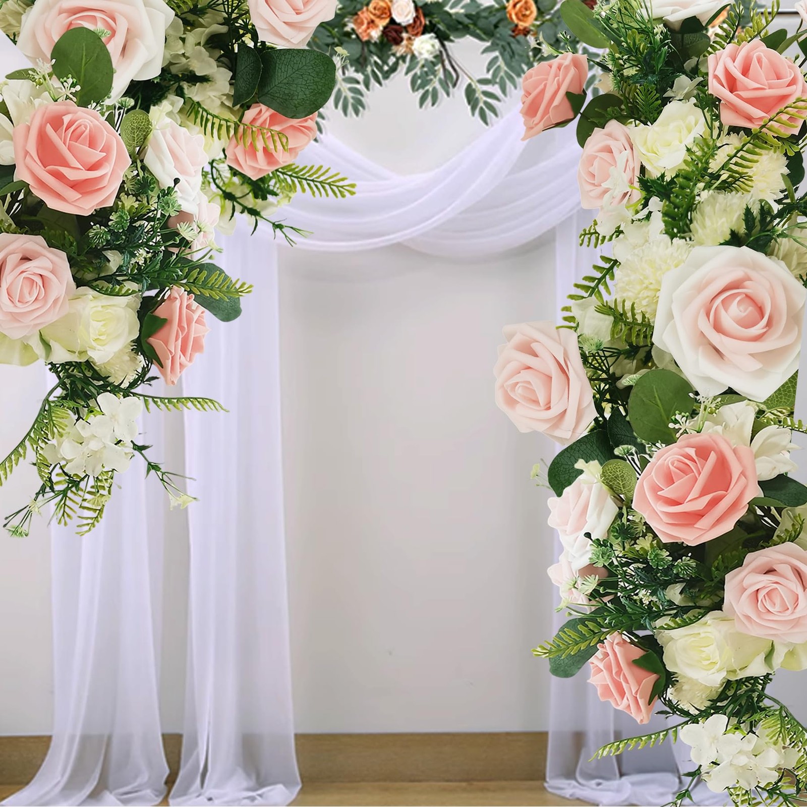 Artificial Flowers 25pcs Roses, Shade of Blush Pink Foam Fake Rose Faux Flowe…