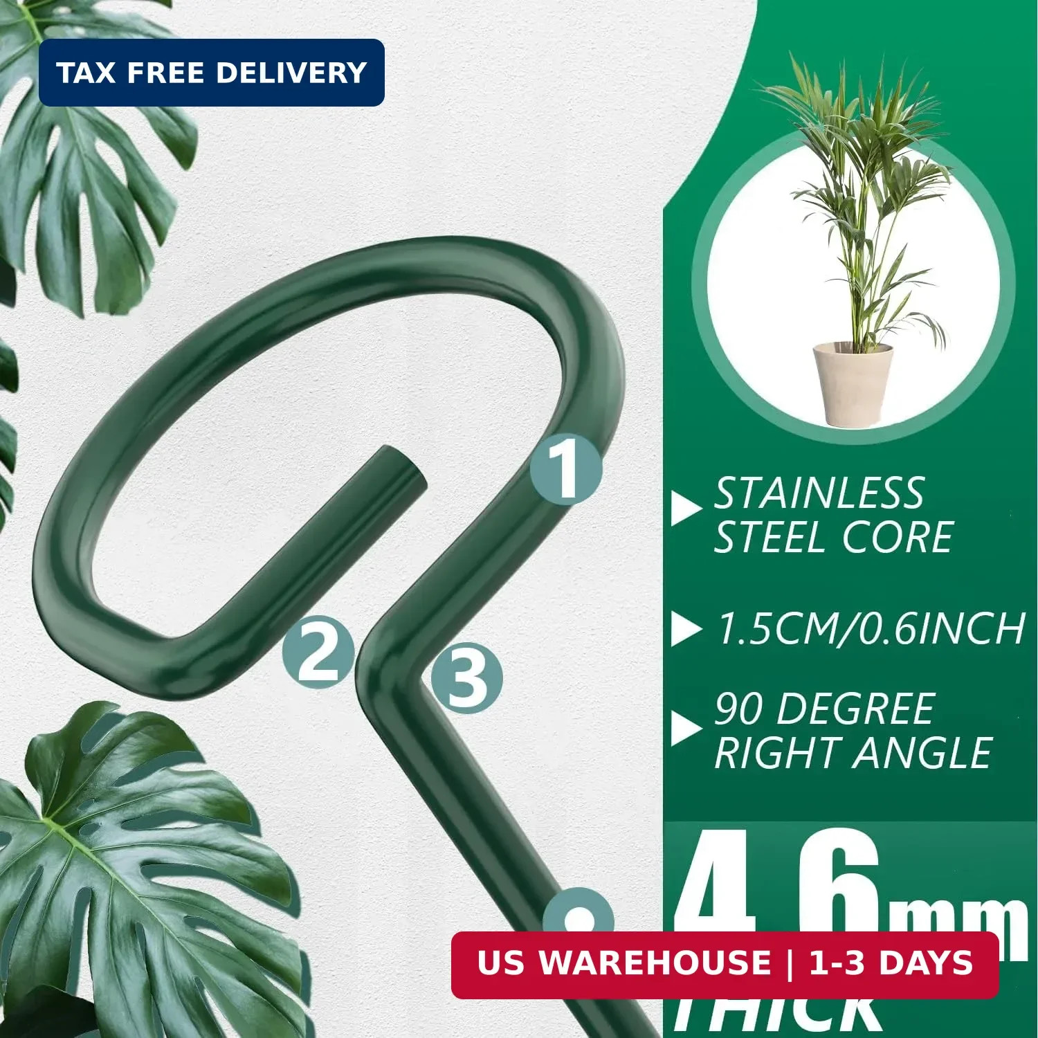 6 Pack 24 in Extendable Plant Support Stakes for Outdoor Plants and Flowers | Ad
