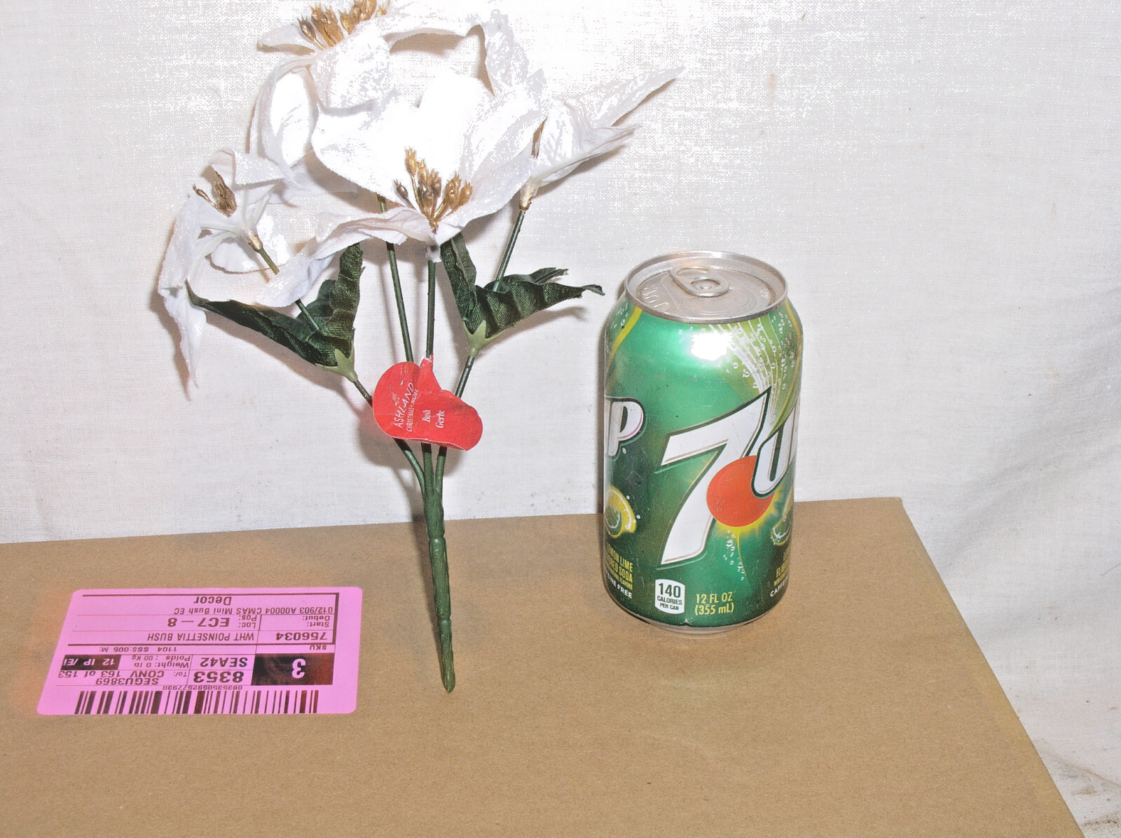 12 NEW ASHLAND CHRISTMAS 9 INCH WHITE POINSETTIA 4 STEM BUSH SILK FLOWER 756034