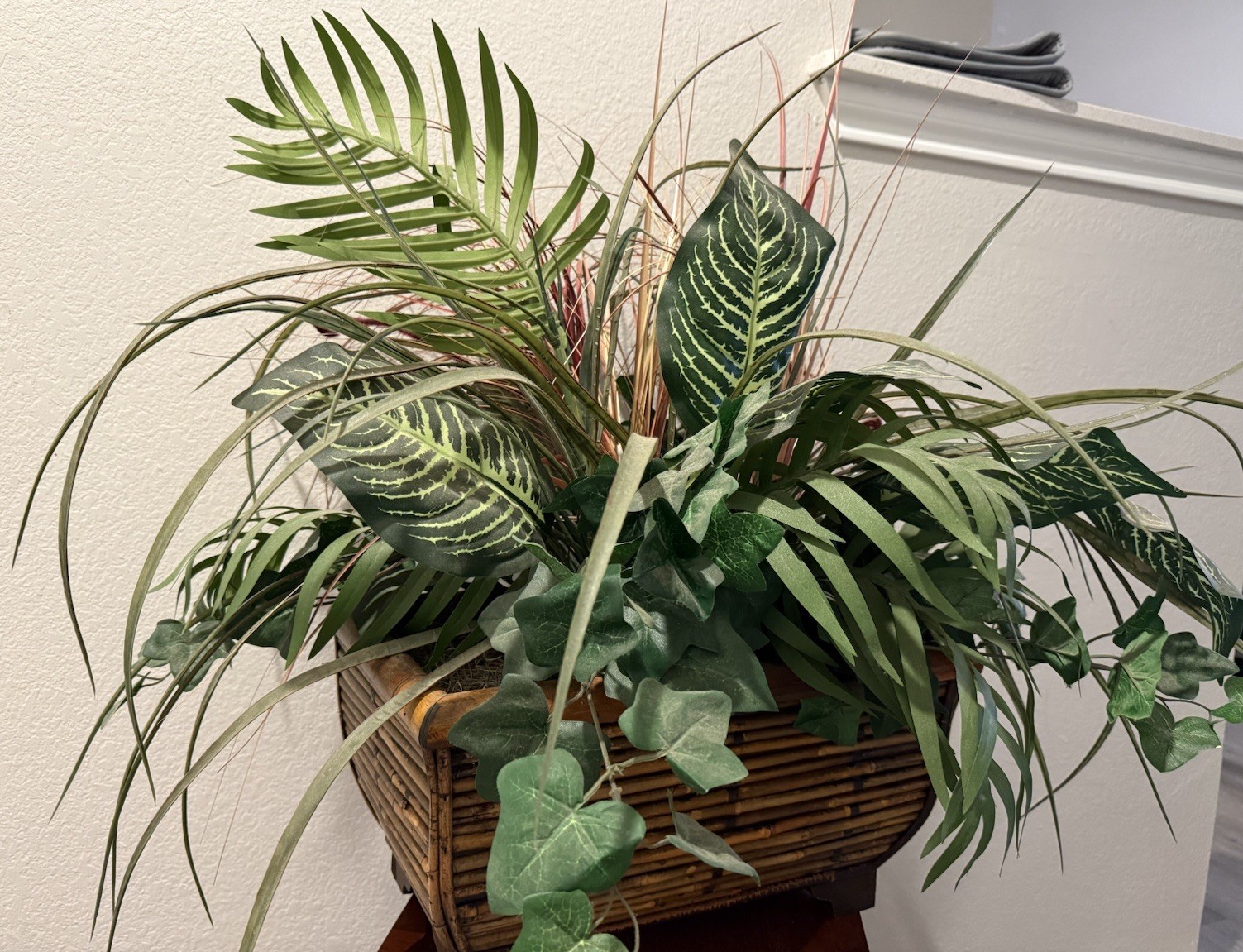 mixed foliage Collection Of Greenery plants & Cattails Zebra, Ferns,palms & Ivy
