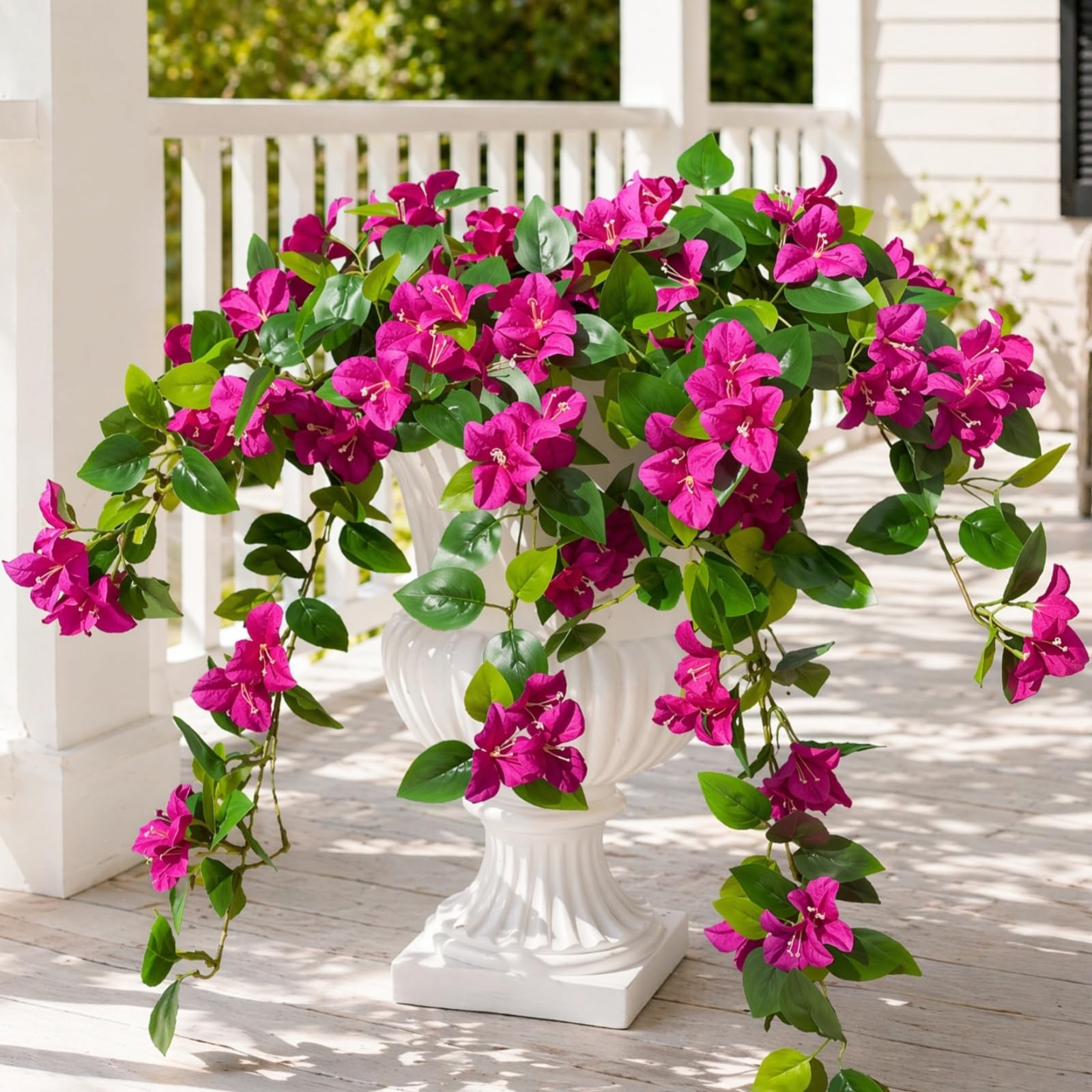 Artificial Bougainvillea Flowers Faux Plants for Outdoor UV Resistant, Fake S