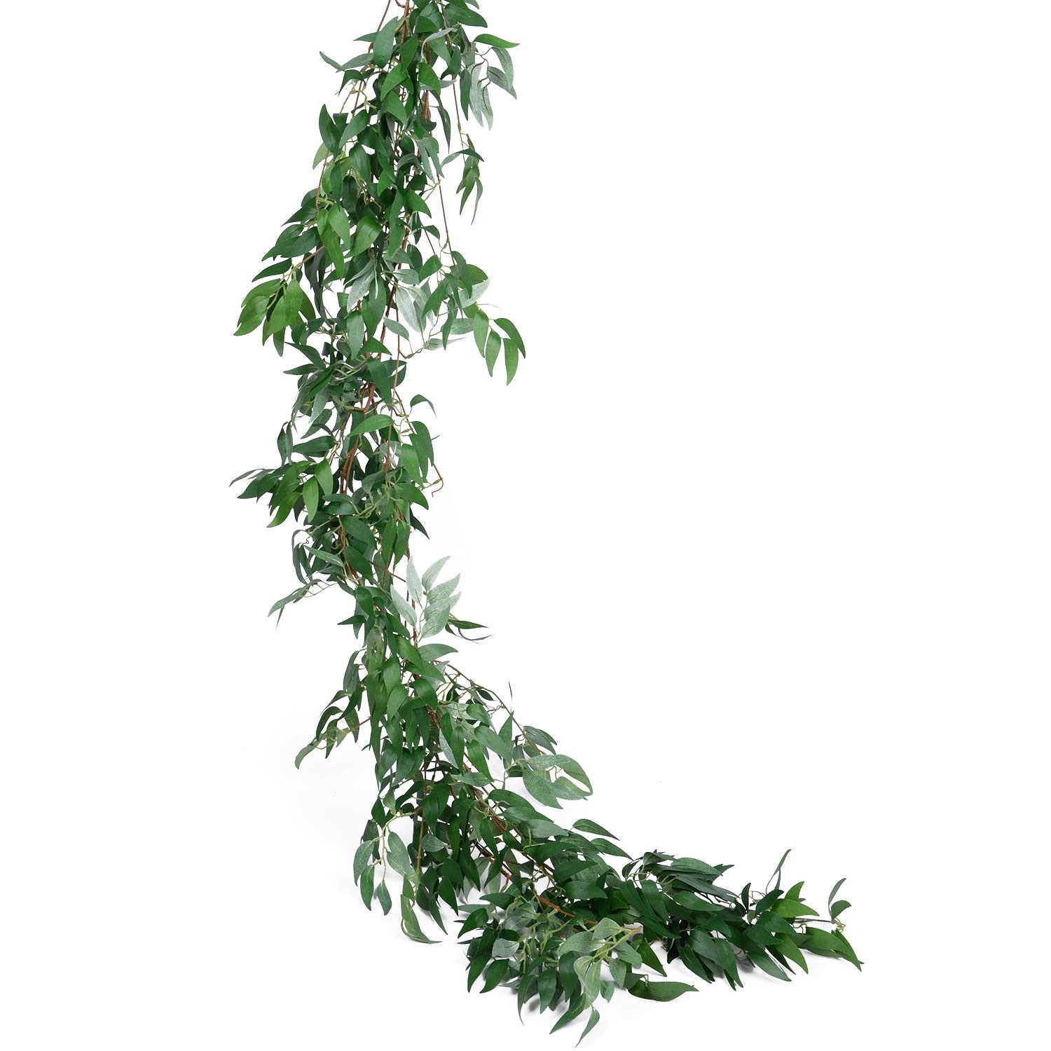 2 Pack Artificial Hanging Leaves Vines, 5.7 Ft Fake Willow Leaves Twigs Silk …