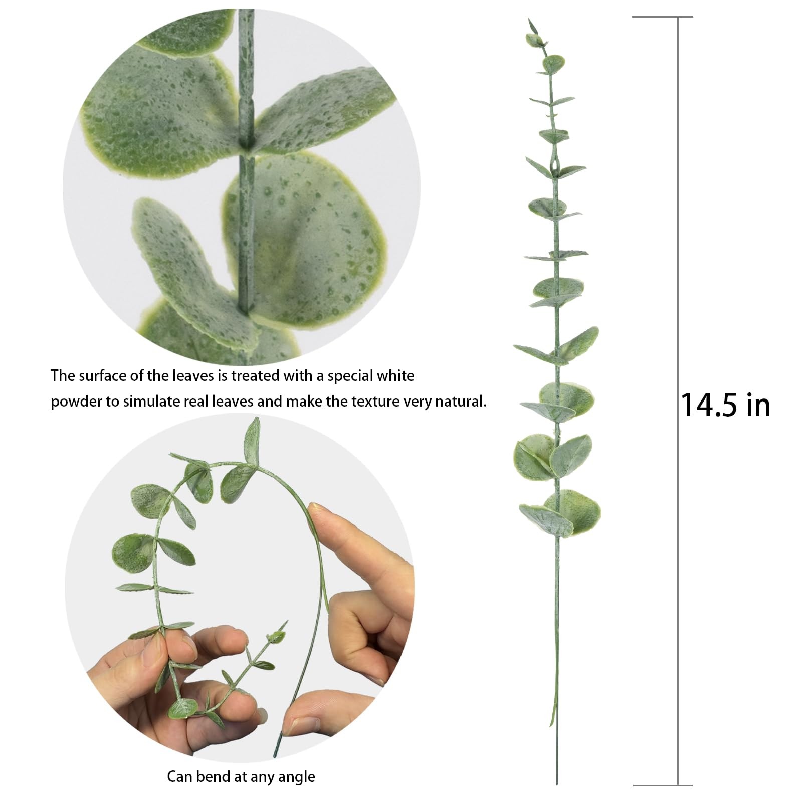 20pcs Eucalyptus Stems Artificial Eucalyptus Leaves Stems Artificial Fake Flo…