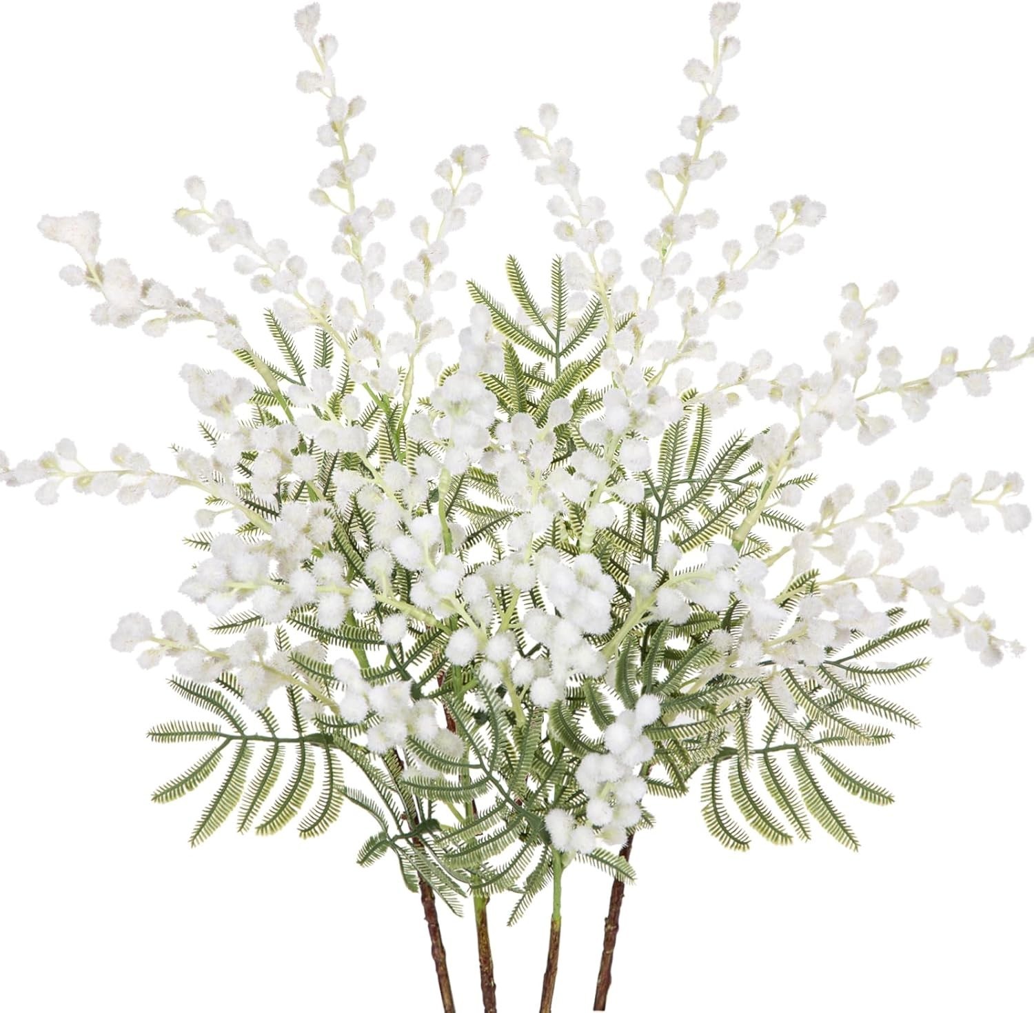 Artificial Mimosa Flowers 16.5″ 6PCS Yellow And White Acacia Spring Stems