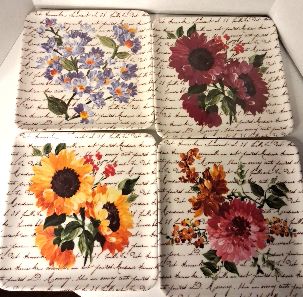 FLOWERSA rachel Ashell 4 Lot Plastic Plates Plants Cats Decorative Trinket…