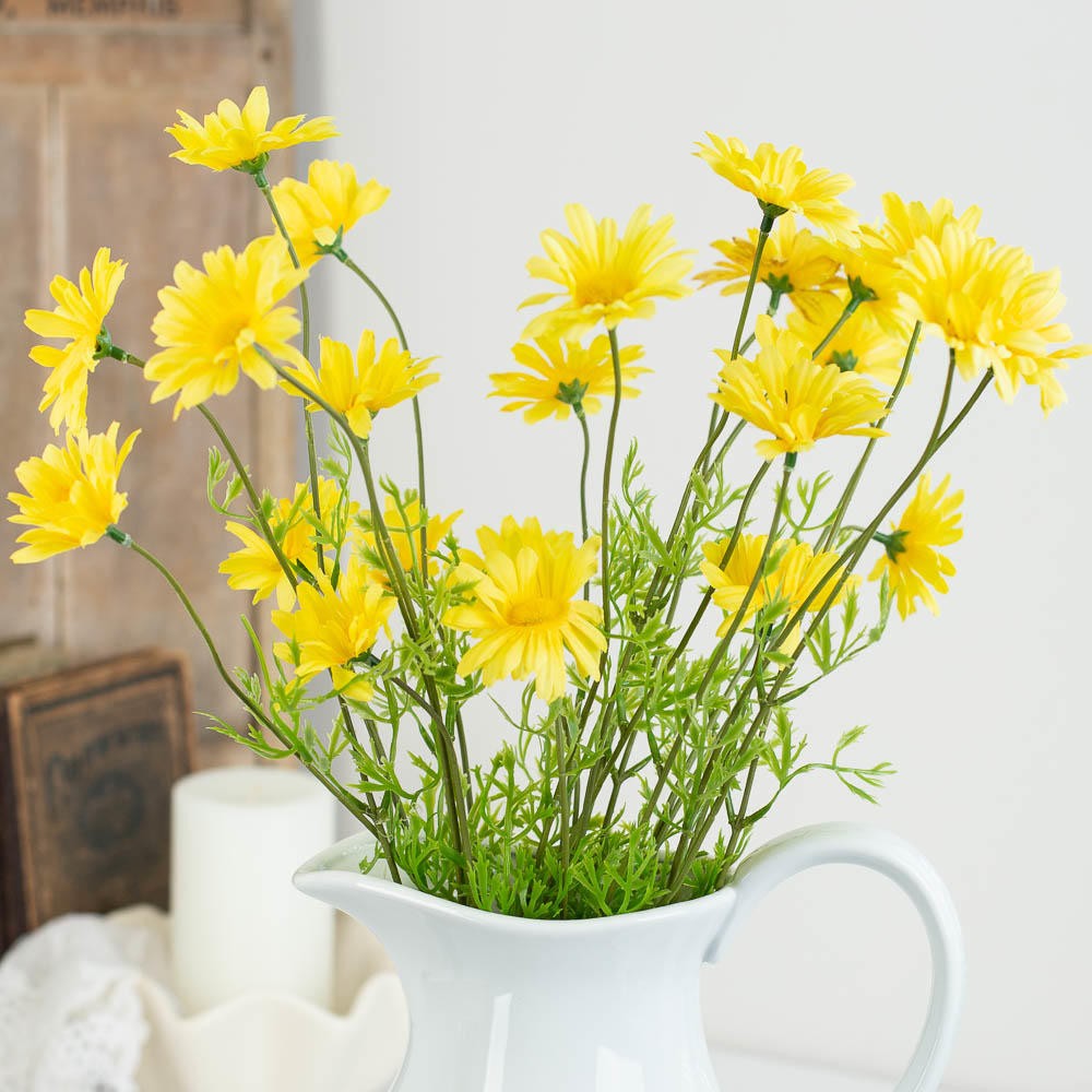 23″ Yellow Artificial Wildflower Daisy Floral Bush