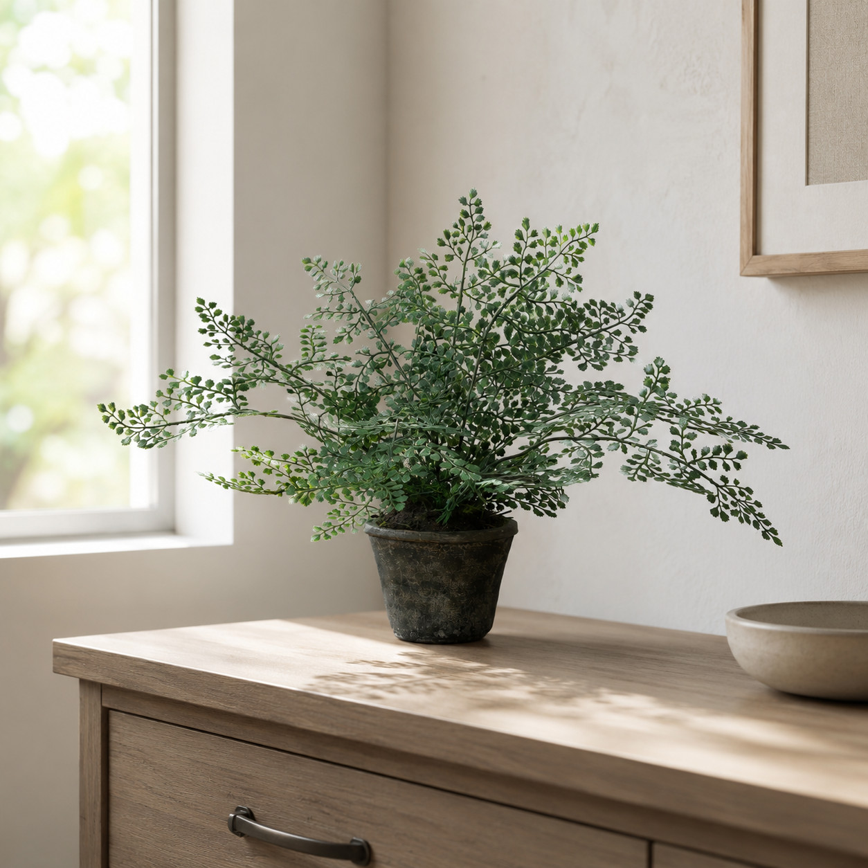 15″ Maiden Hair Artificial Plant in Decorative Planter