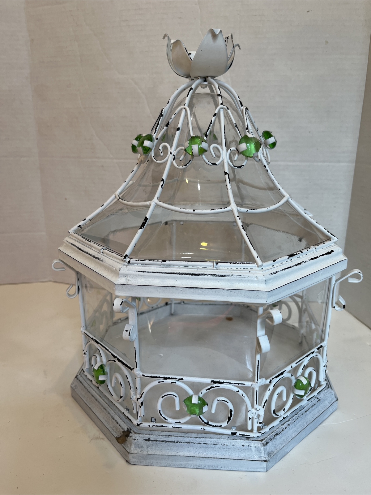 Leisure Terrace 12” Octagonal 8 Sided Wood Metal Plastic Terrarium