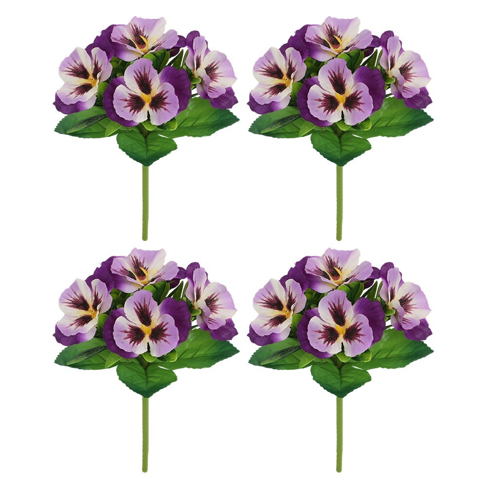 4PCS Vibrant Artificial Pansy Flowers: Lifelike Silk Decor For Any Occasion New