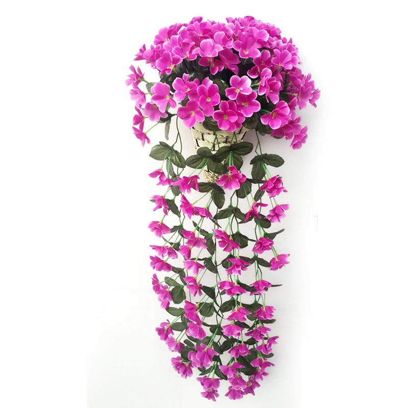 70cm Artificial Flower Lobelia Violet Hanging Wedding Garland Decor Silk