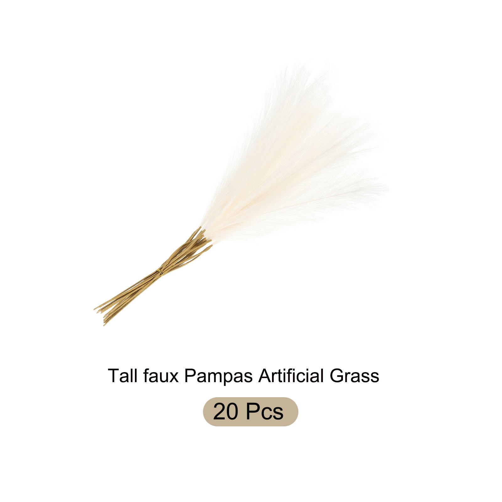Faux Pampas Grass Fake Pampas Grass Decor, 21″/55cm / Cream / 20 Pcs