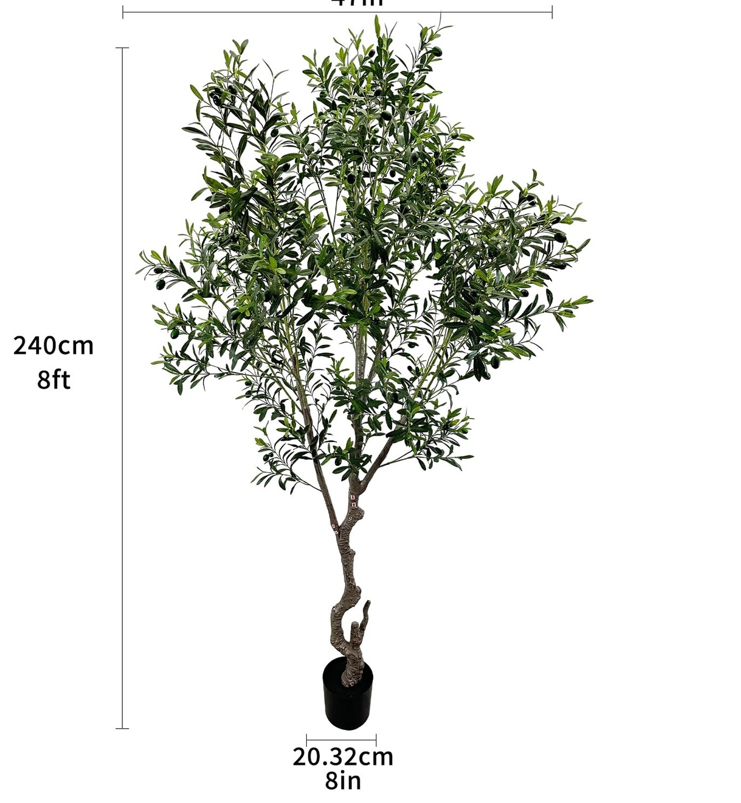 Artificial Tree Faux Olive Tree 8ft(3198leaves) Tall Fake Olive Plant in Pot …