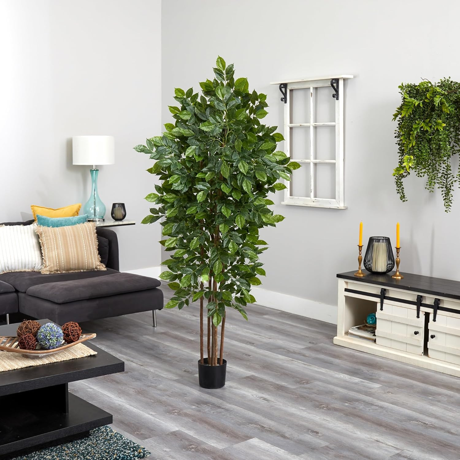 76-Inch Realistic River Birch Artificial Tree for Home Decor