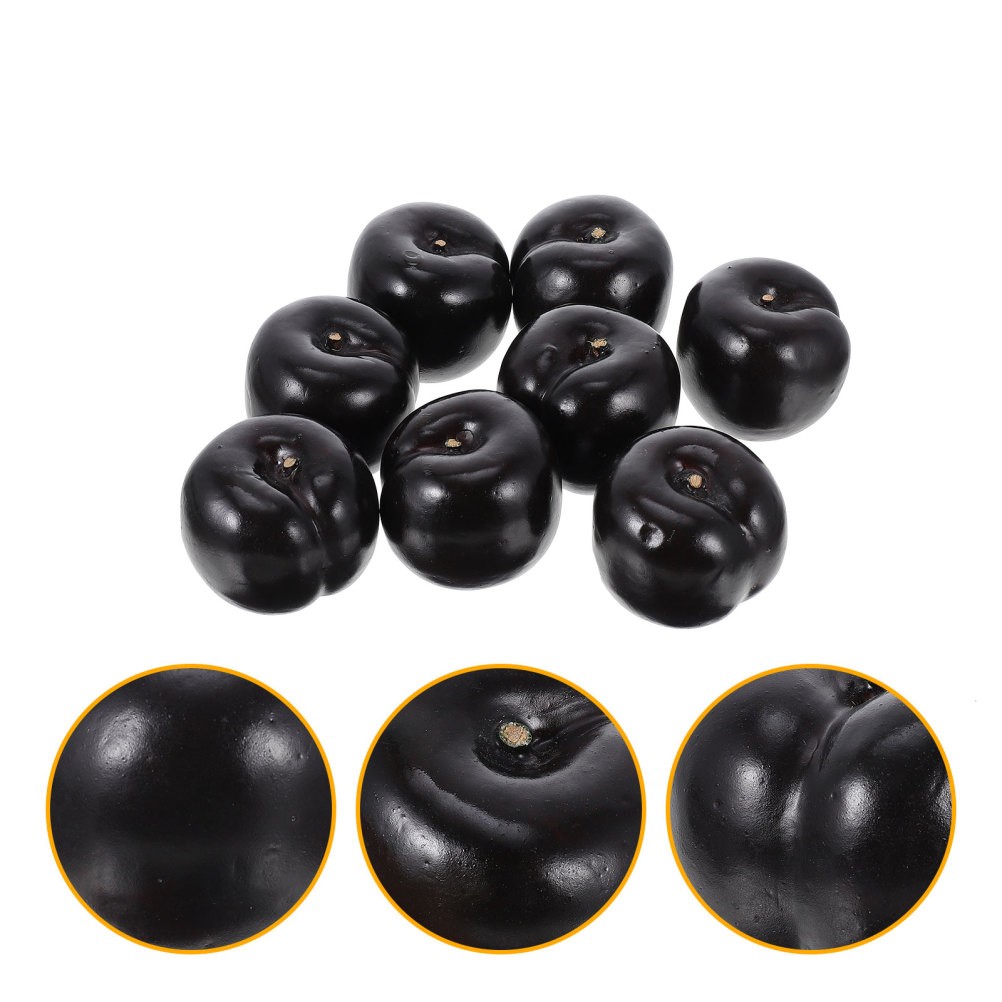 8pcs Fake Plum Photography Props Artificial Plum Lifelike Fruit Decorations