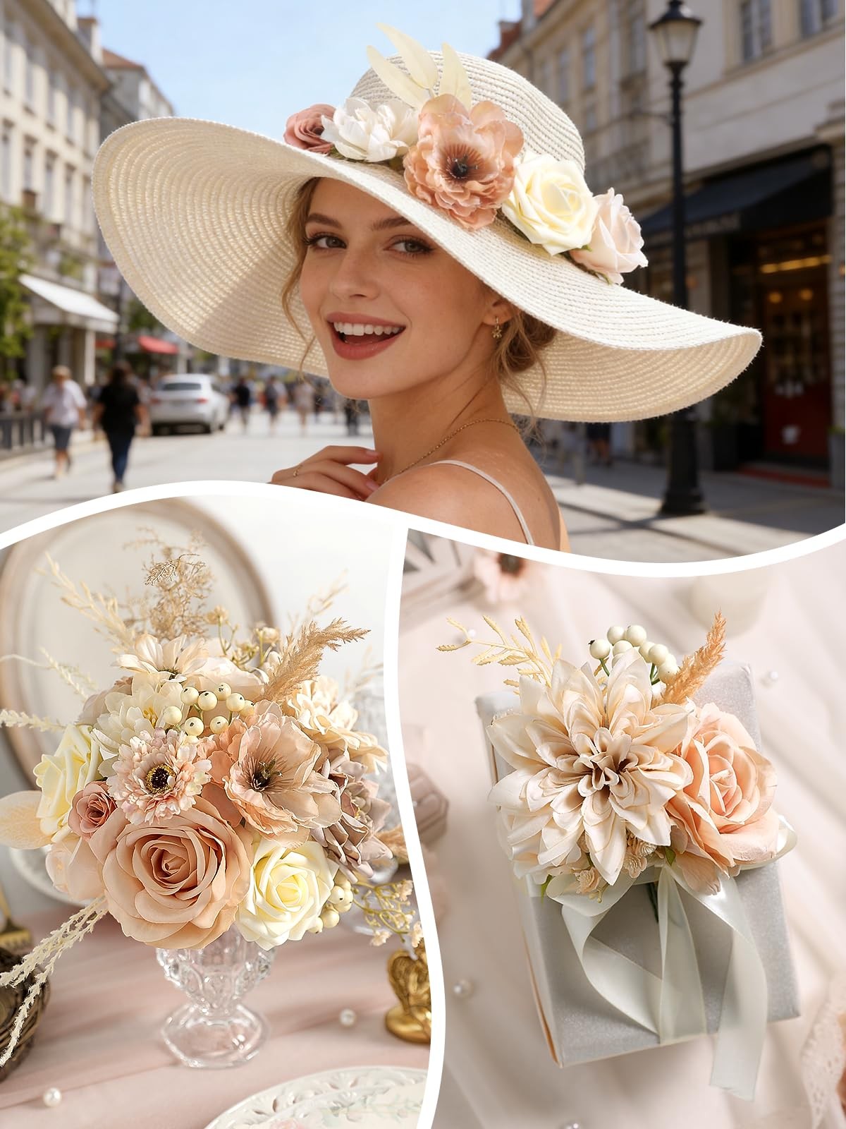 Artificial Flowers Nude Color Box Set for DIY Bridal Bouquets Wedding Shower …