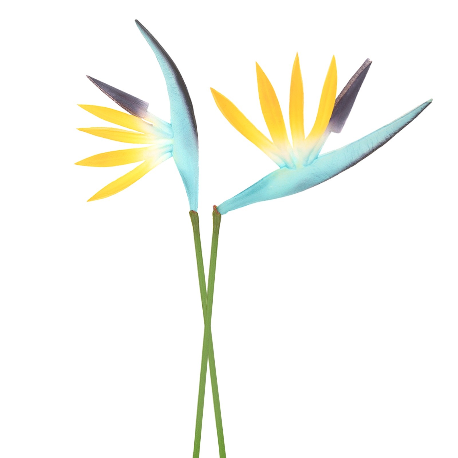 2-Pack Artificial Bird of Paradise Flowers 22 Inch for Home [Ocean Blue]