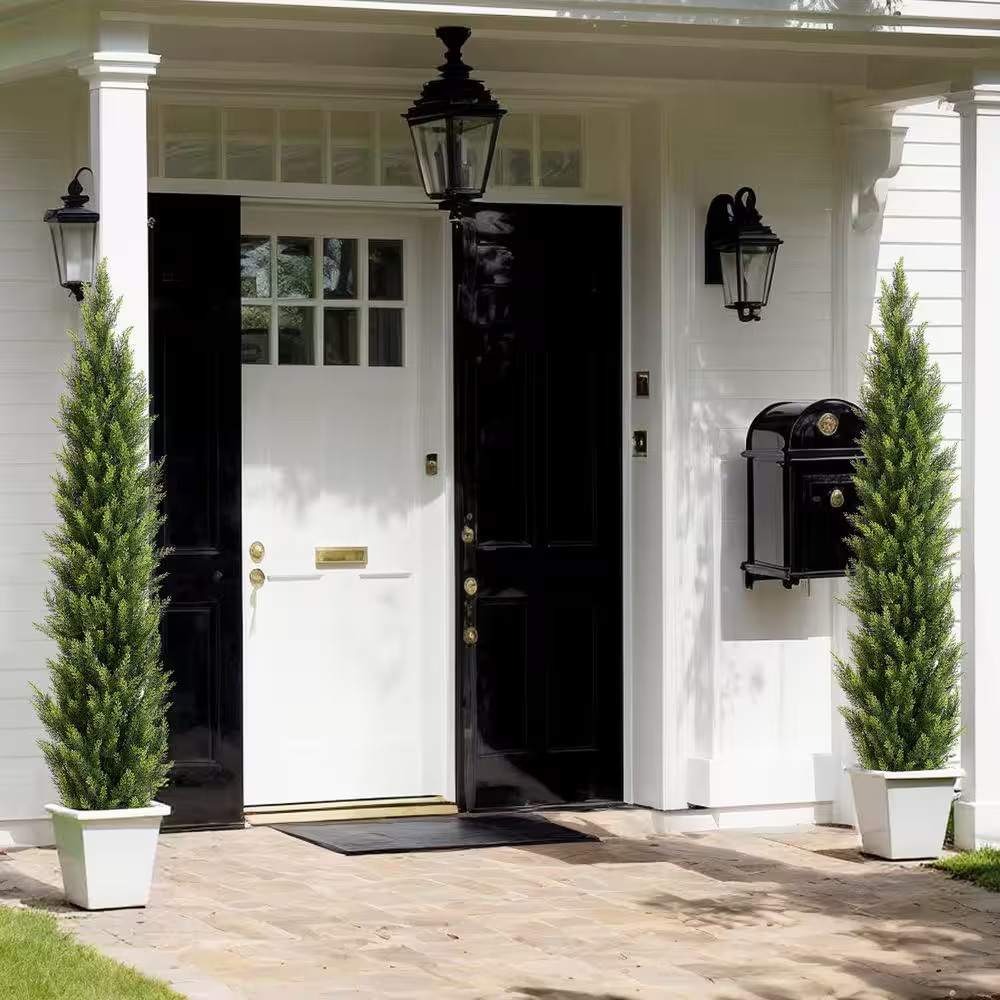 6 Ft. Artificial Topiary Cedar Trees Outdoor Indoor Faux Pine Shrubs Cypress Pla