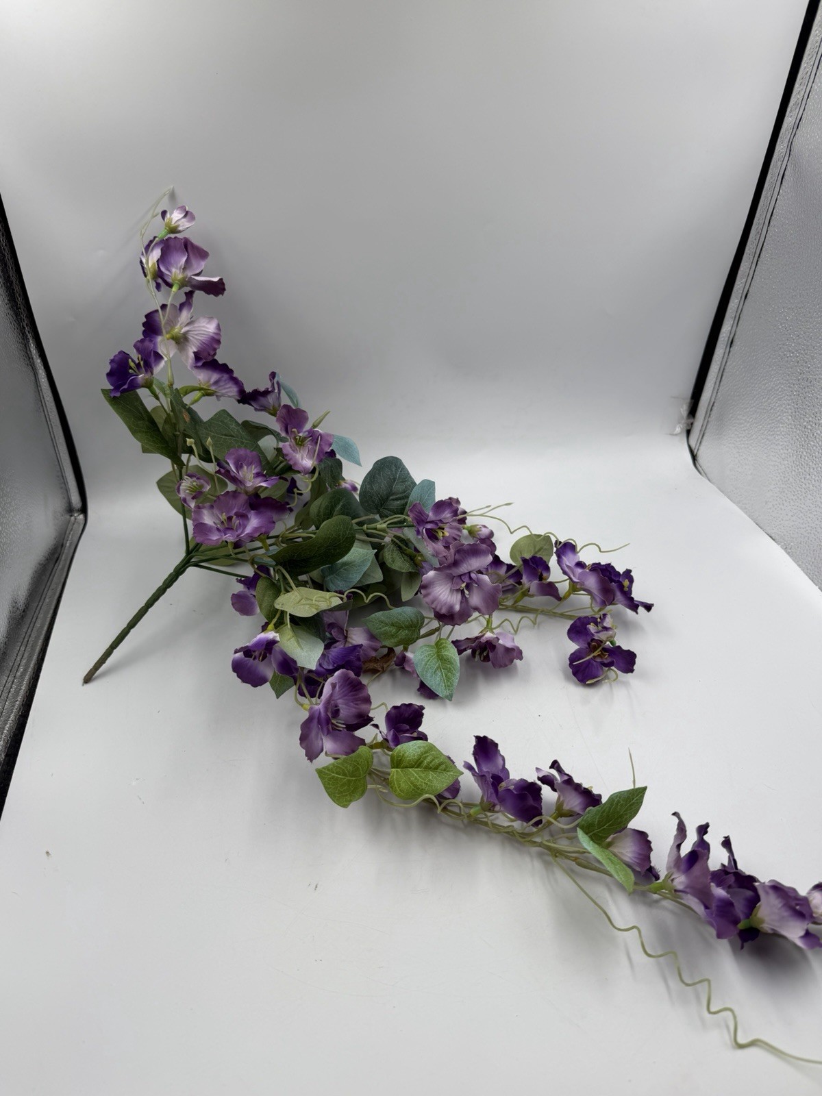 4 Pcs Artificial Hanging Hibiscus Purple Flowers Floral Arrangement
