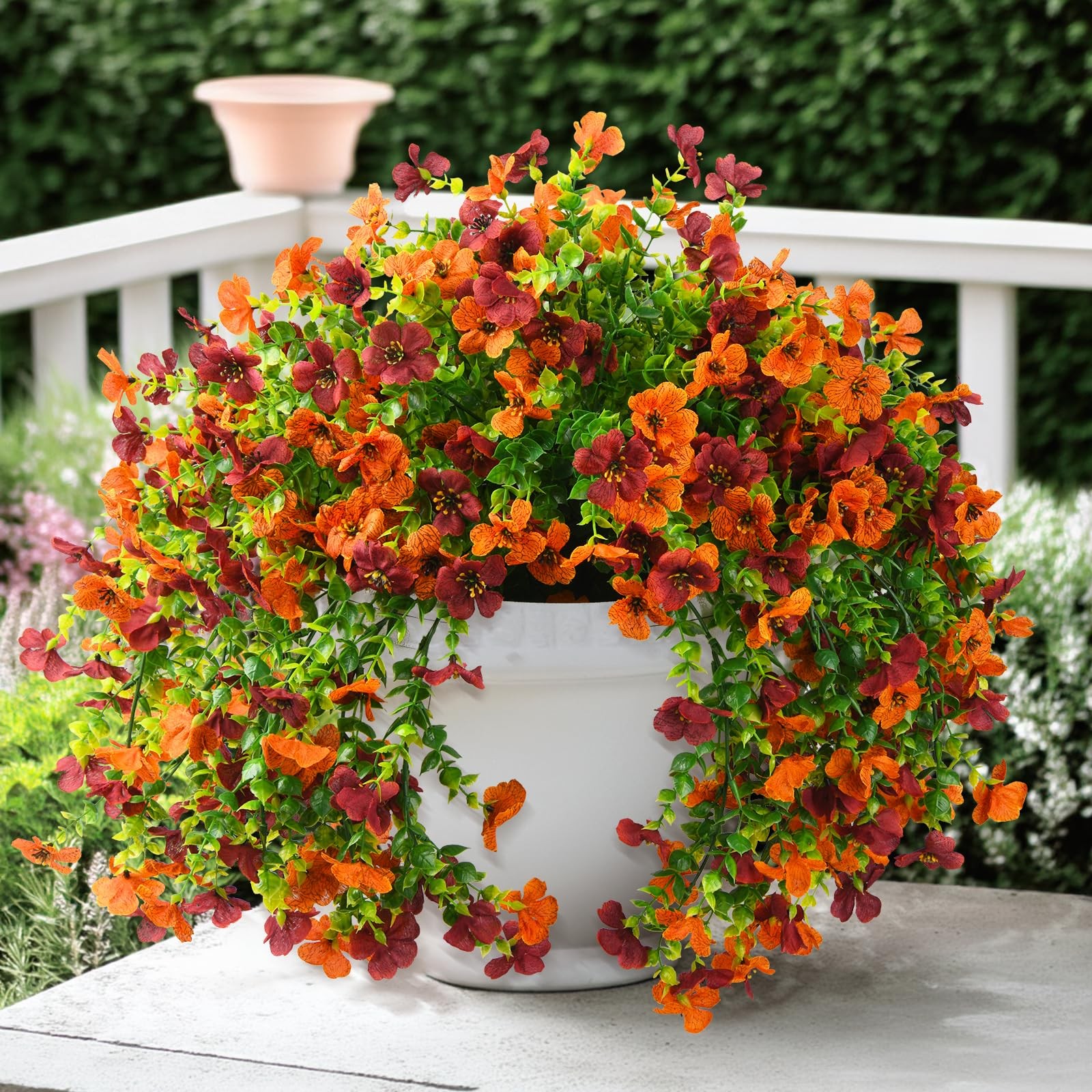 Artificial Hanging Flowers Plants for Outdoor Spring Summer Decoration, 2PCS …