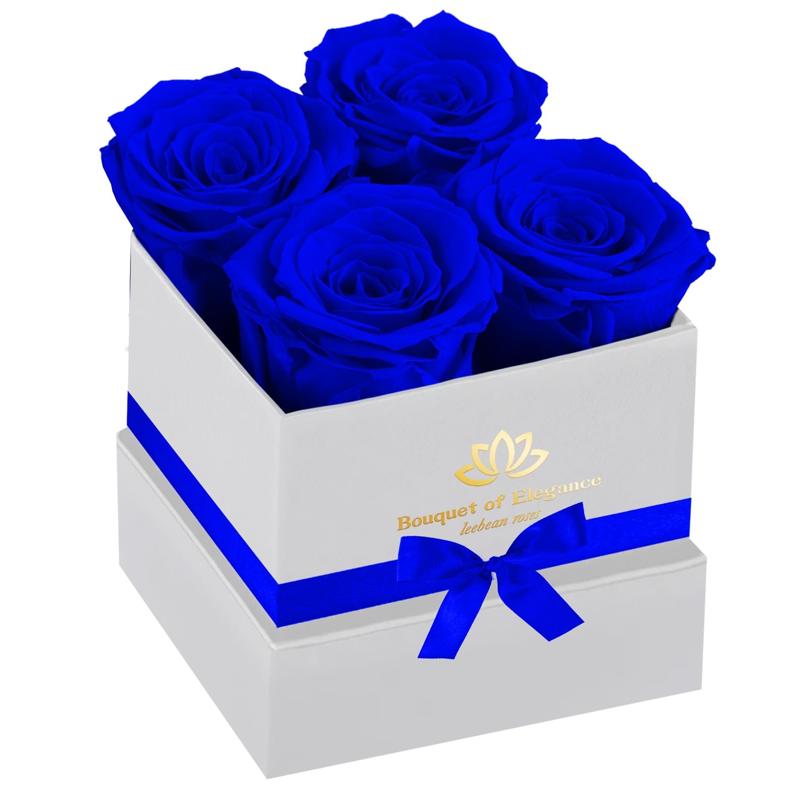 Blue Forever Flowers Roses In Box Real Preserved Mothers Day Delivery Gift