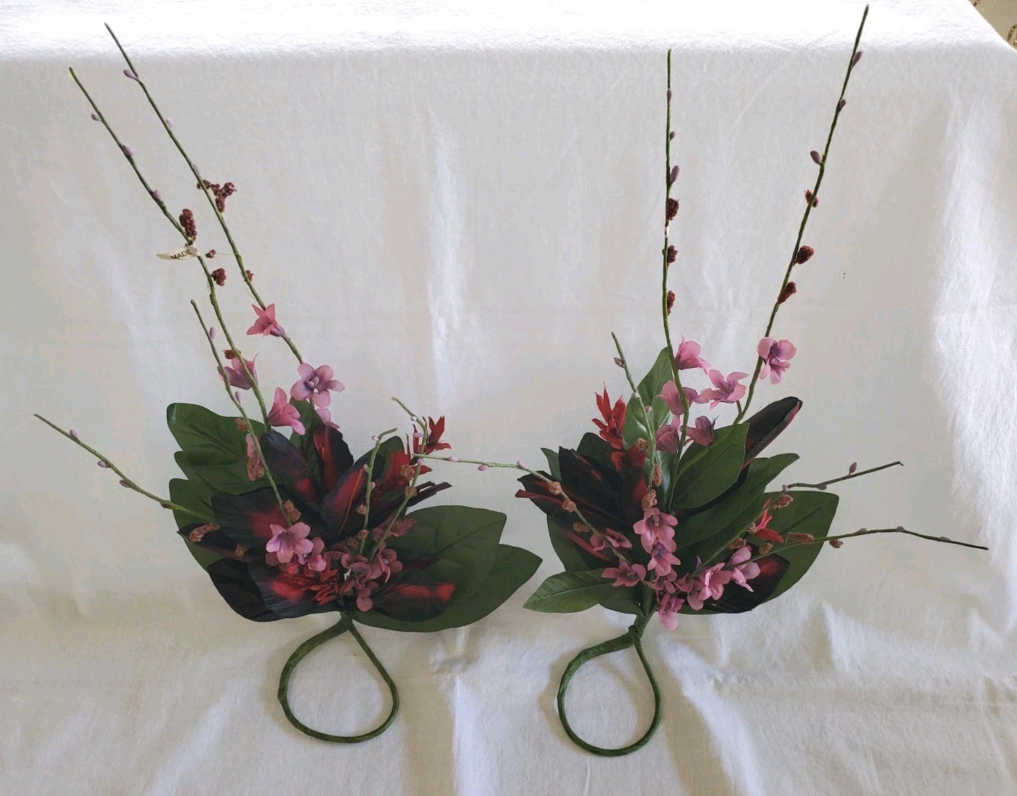 PartyLite Wild Hibiscus Floral Candle Ring, Artificial Green & Pink, P0069