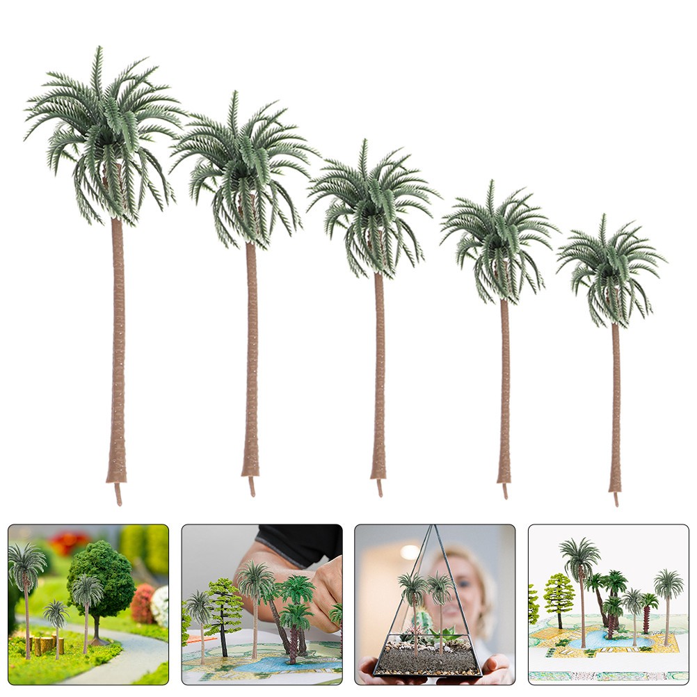 20 Pcs Miniature Coconut Palm Tree Decorative Model Artificial Indoor
