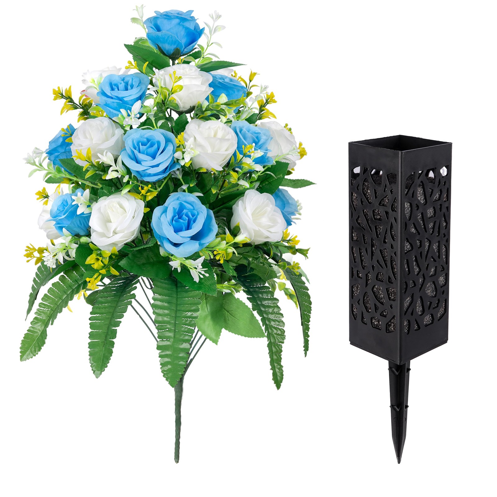 Artificial Cemetery Flowers – Grave Decorations, Cemetery Flowers for Grave V…