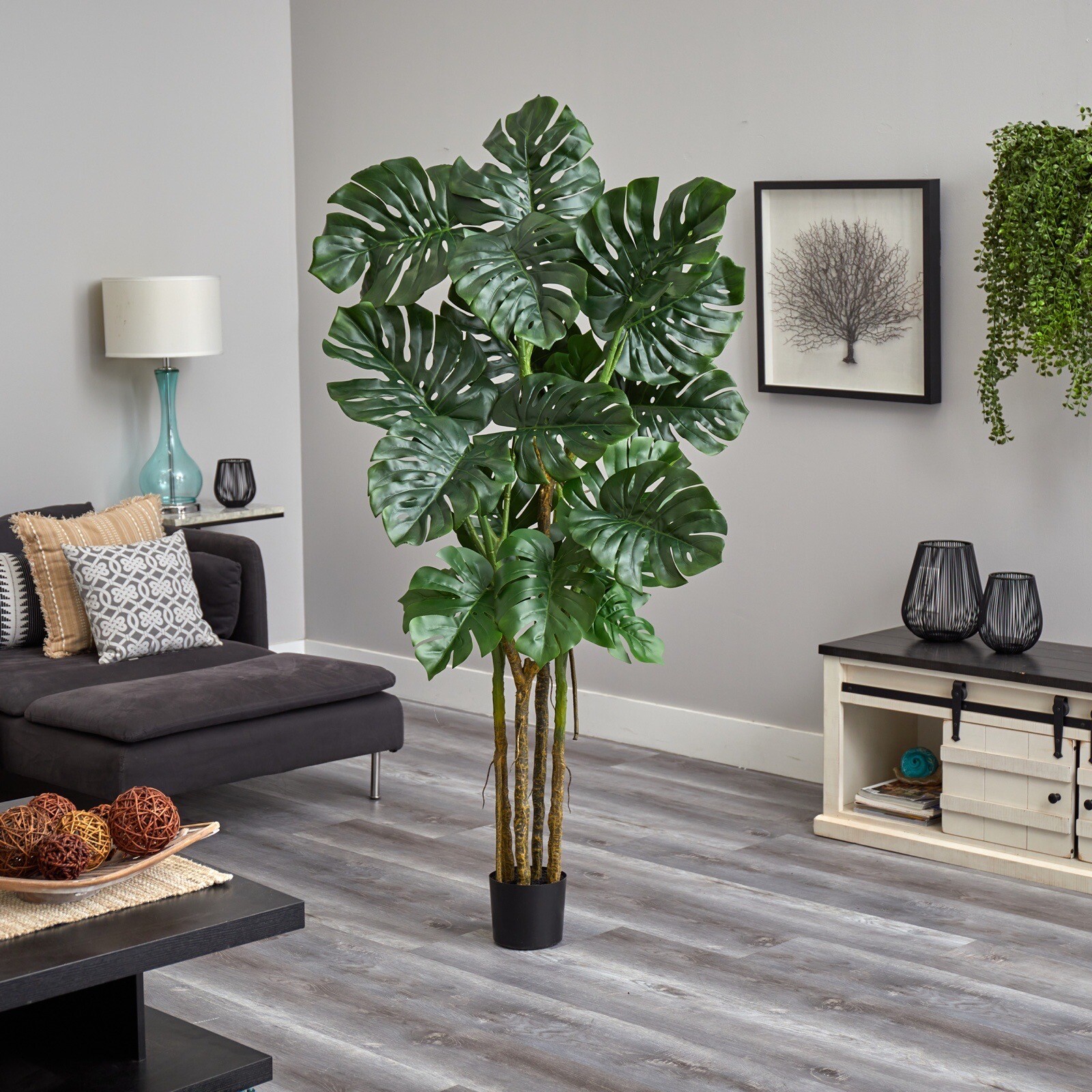 6’ Artificial Monstera Tree UV Resistant (Indoor/Outdoor) Home Decor.Retail $229