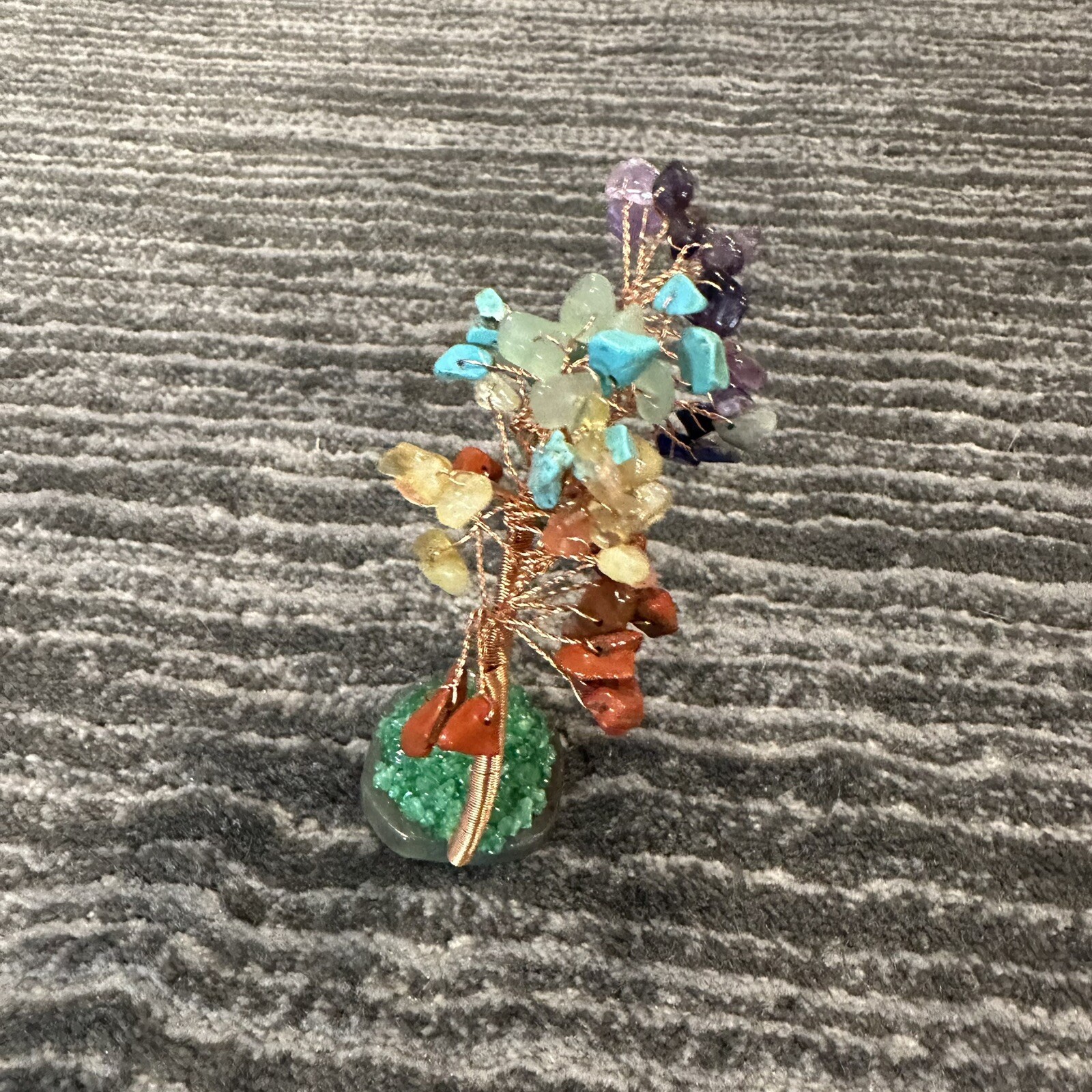 Crystal Tree 7 Chakra Healing Natural Gemstone Stone Base Copper Wire Handmade