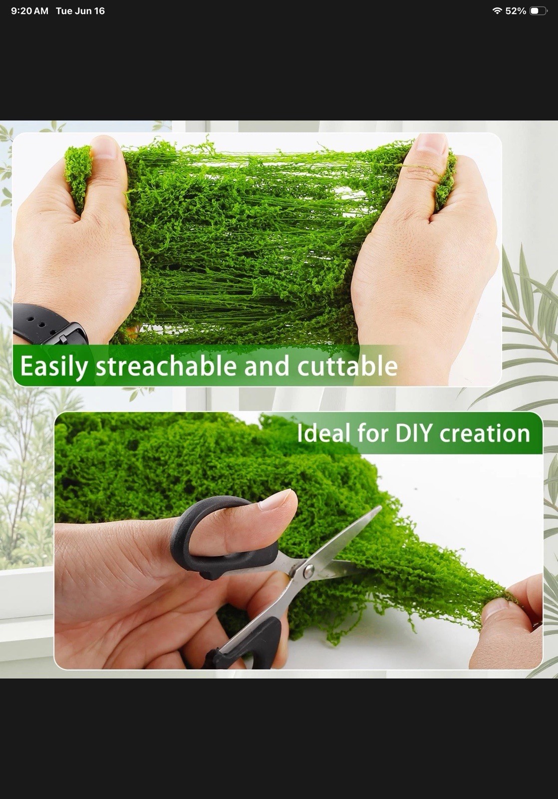 15 Ounces Fake Moss for Plants, Dual-Color Artificial Moss for Crafts