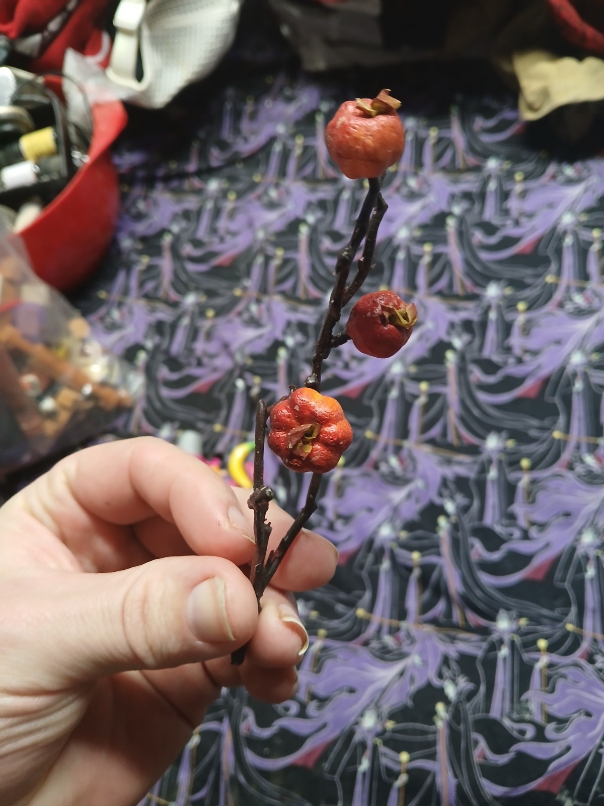 artificial berry floral pick Short Stem Like Tiny Pumpkins.