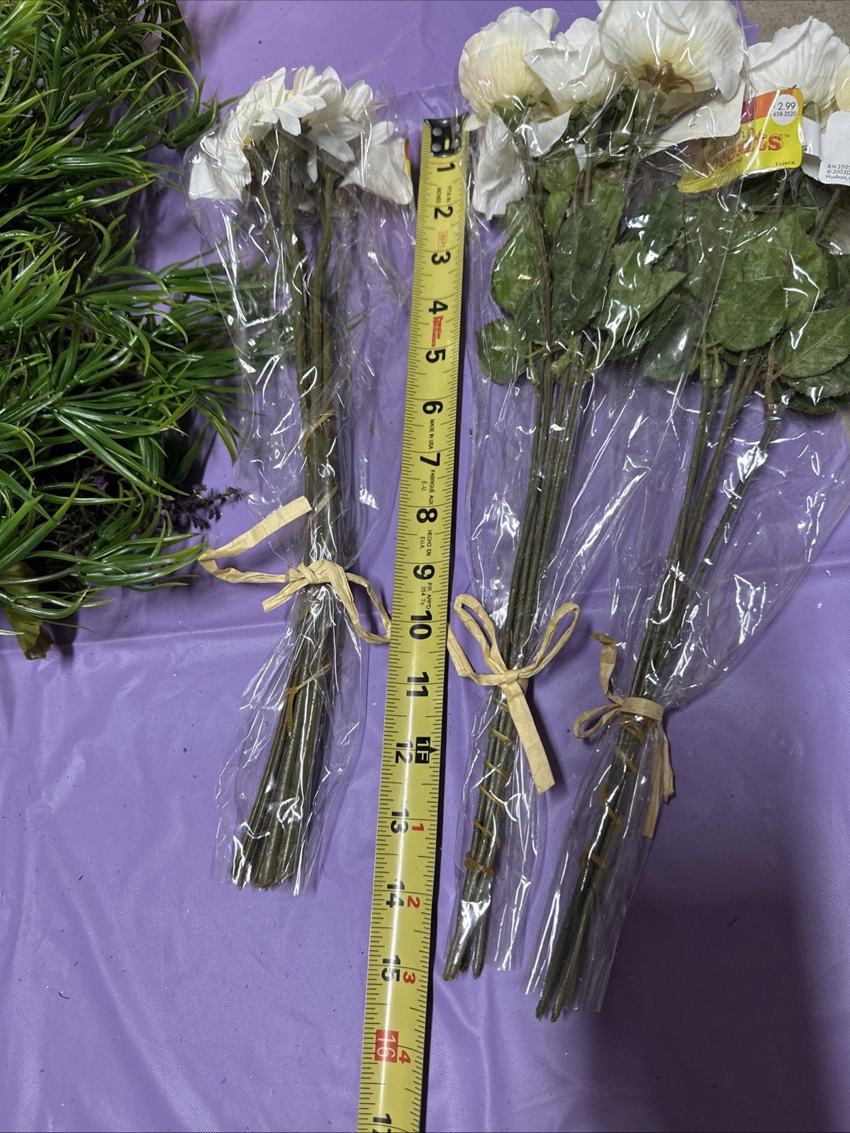 #A11 Lot 5. Artificial flowers and leaves for decorations 2+ lbs