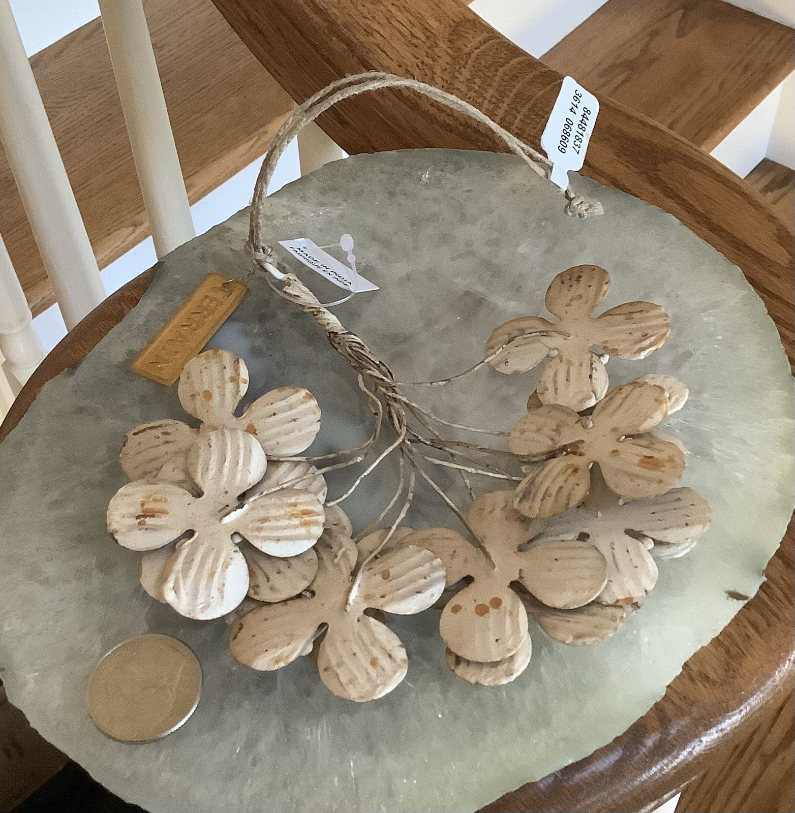Anthropologie/Terrain Metal Wire Flowers Iron Dogwood Floral Bunch NWT
