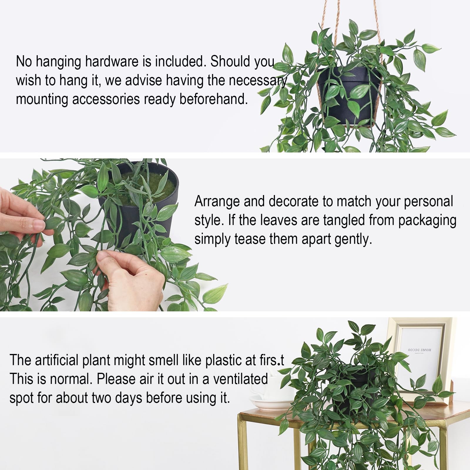 Artificial Hanging Plants 1 Pcs,Small Potted Plants Mandala Vine Greenery wit…