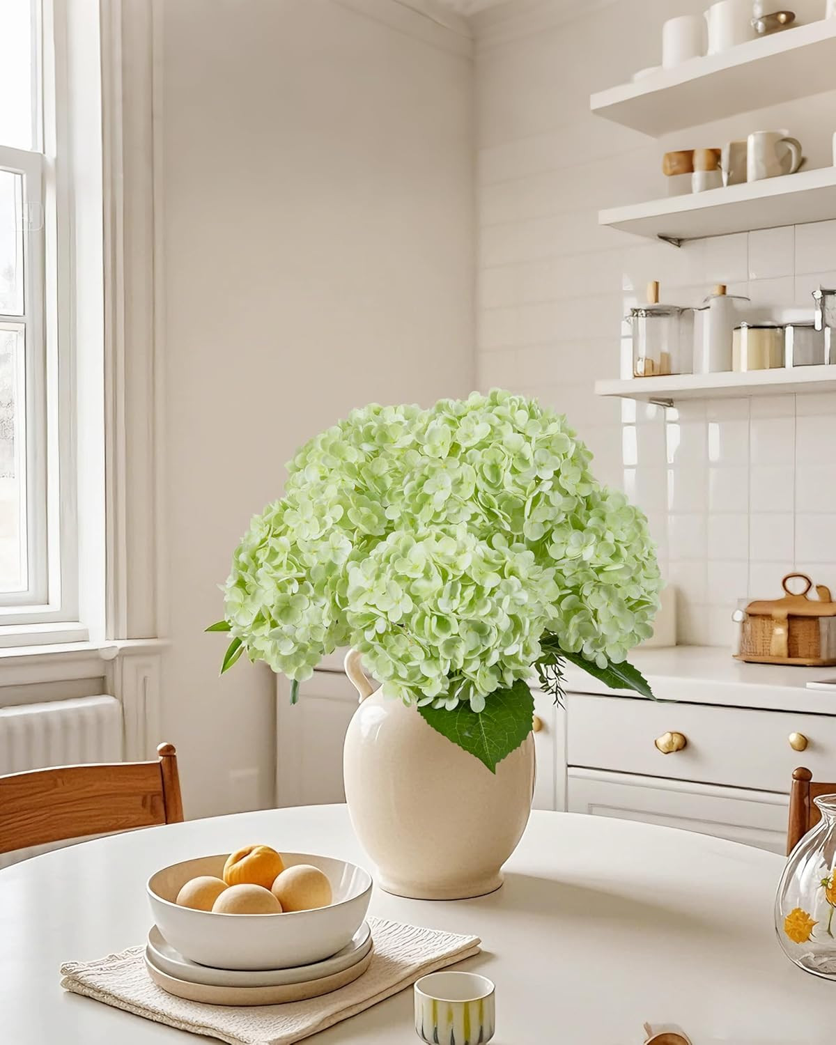 4Pcs Large Hydrangea Artificial Flowers,20 Inch Latex Real Touch Hydrangeas for