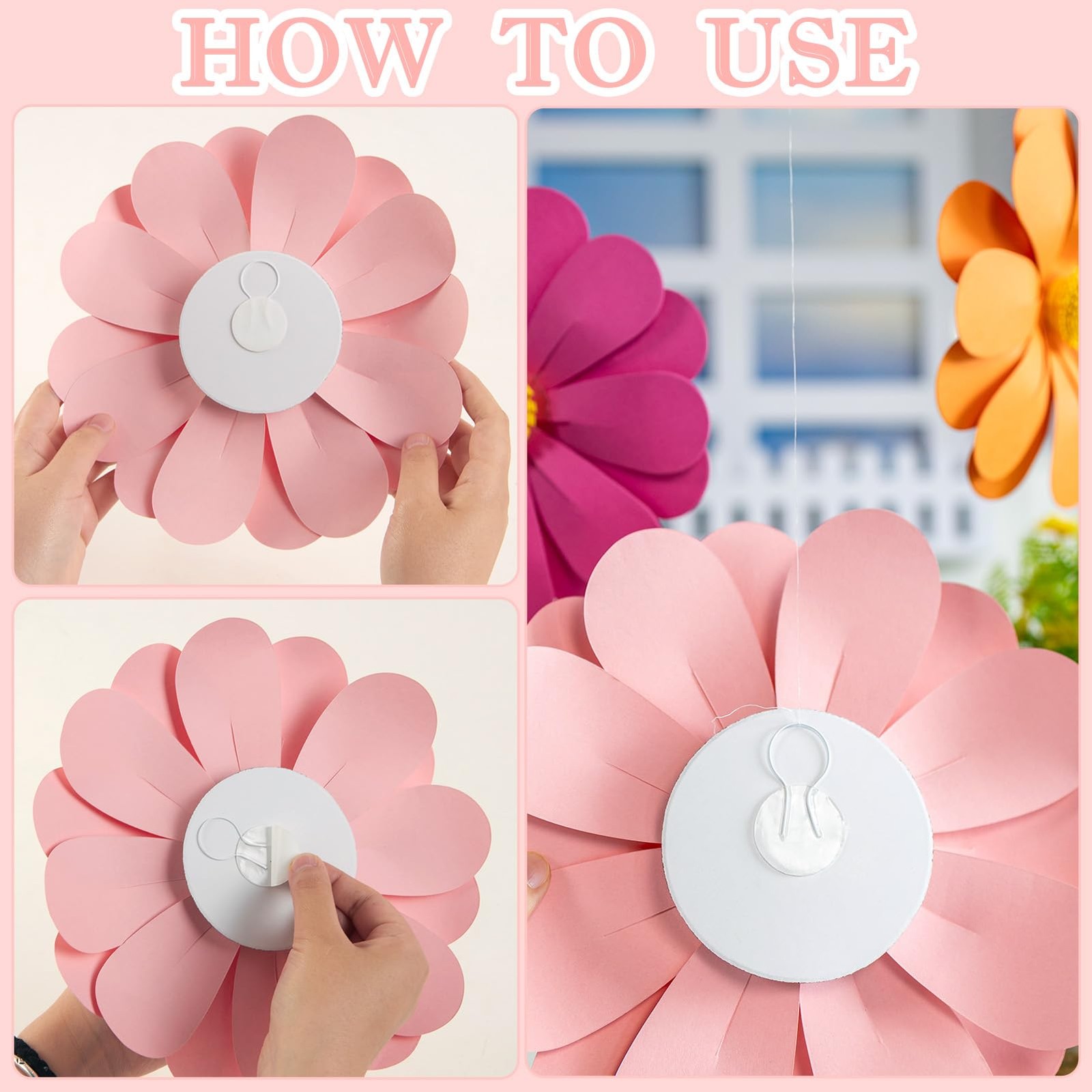 Daisy Paper Flowers Party Decor Orange Yellow Wall Hanging Birthday Shower