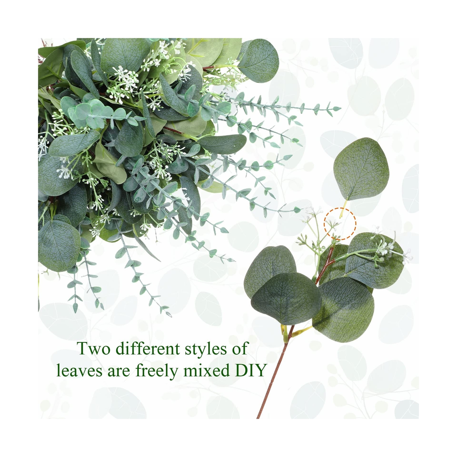 Tigeen Mixed Eucalyptus Leaves Stems Bulk Silver Dollar Artificial Greenery L…