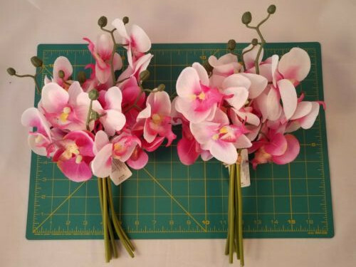 (lot of 2) NWT Artificial Silk Orchid Bouquets. Bright Ideas Joann