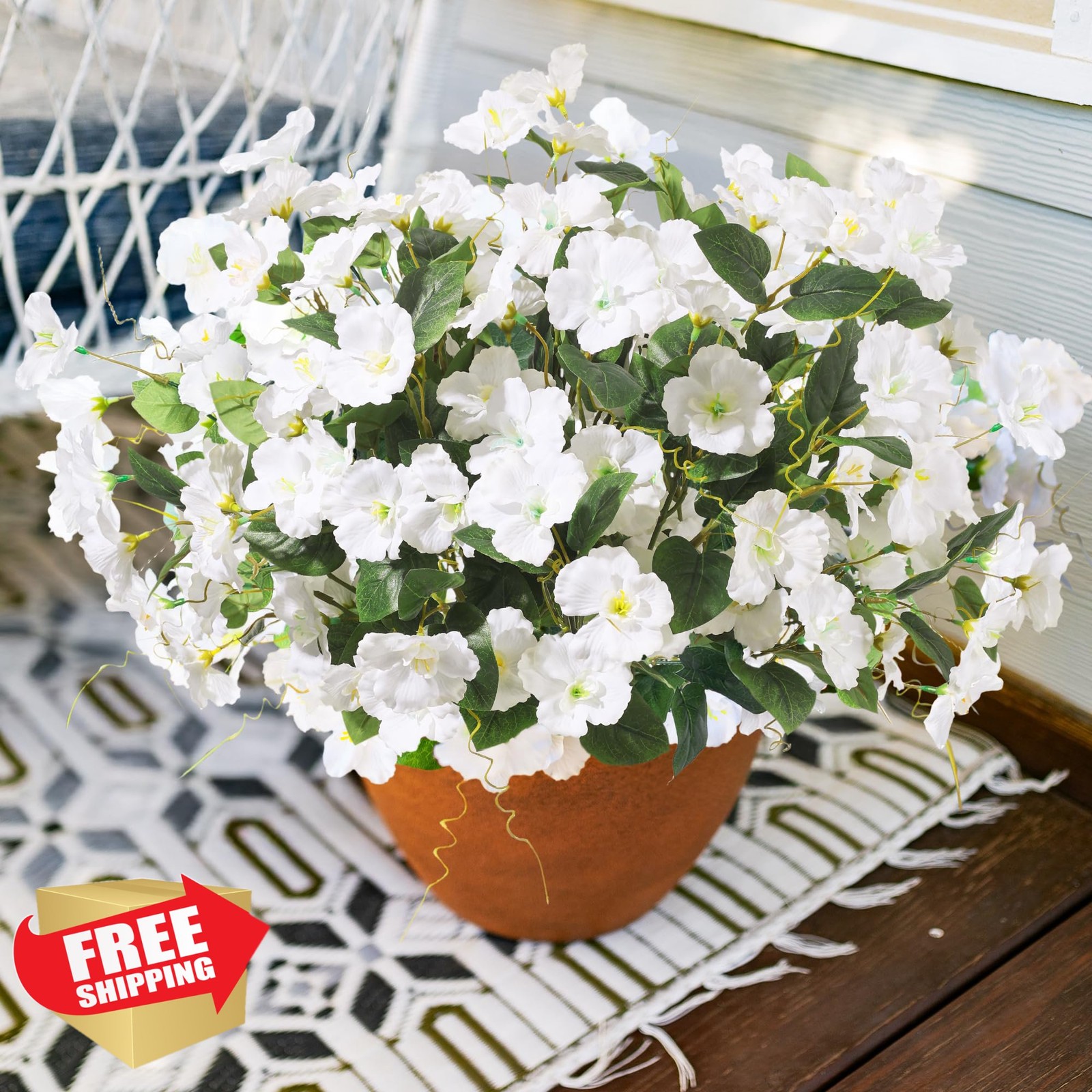 Fake Hibiscus Artificial Flowers for Outdoors Spring Summer Decoration, 6 Bun…