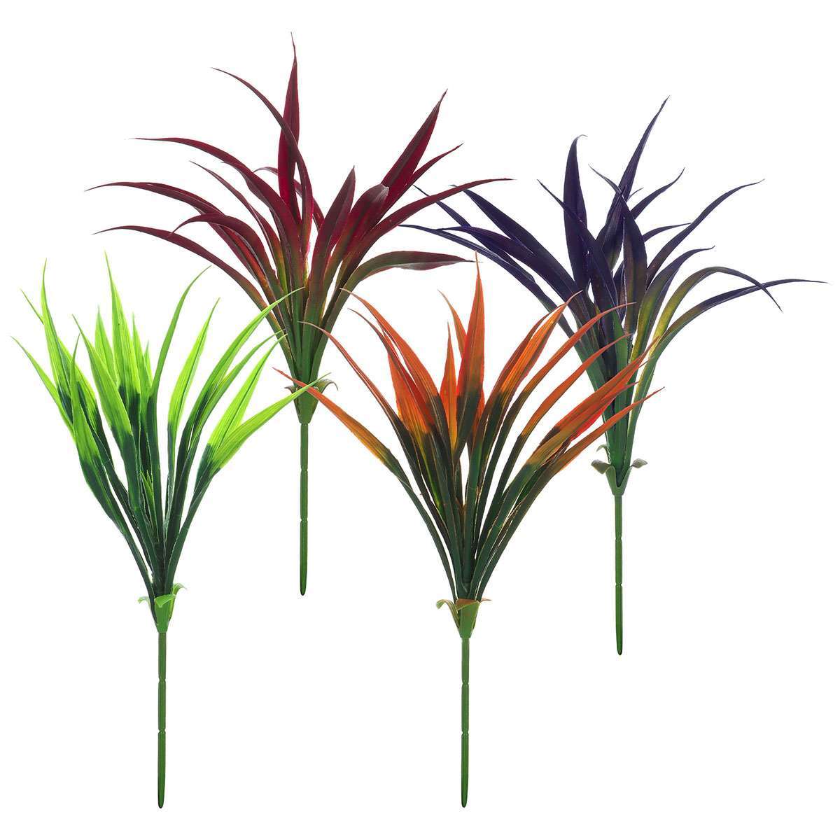 2~6Bundles Artificial Grass Fake Plants Outdoor UV Resistant Greenery Stem Decor