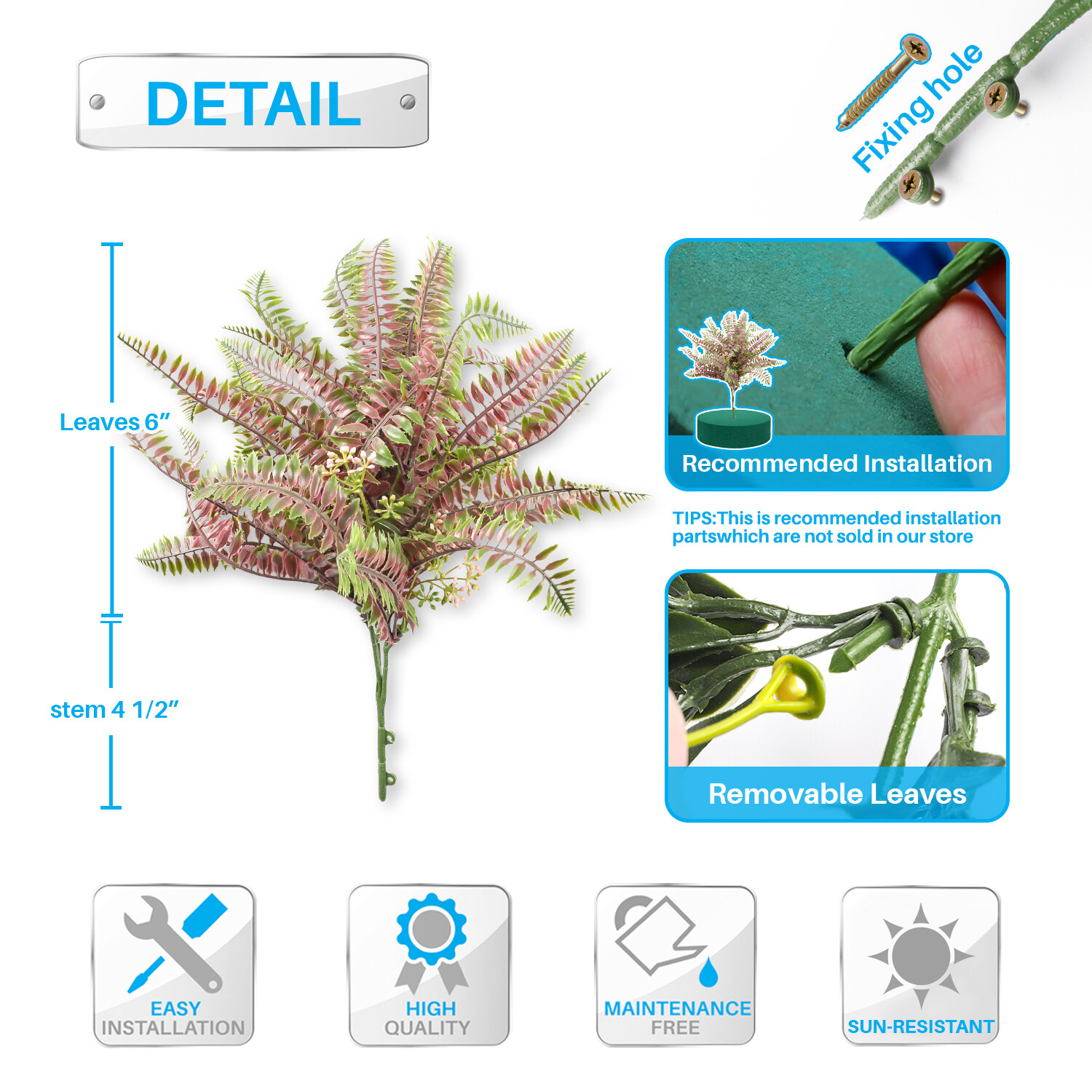 Patio Artificial Flowers 10.5″ Fake Plants Bushes Adjustable Outdoor Pink