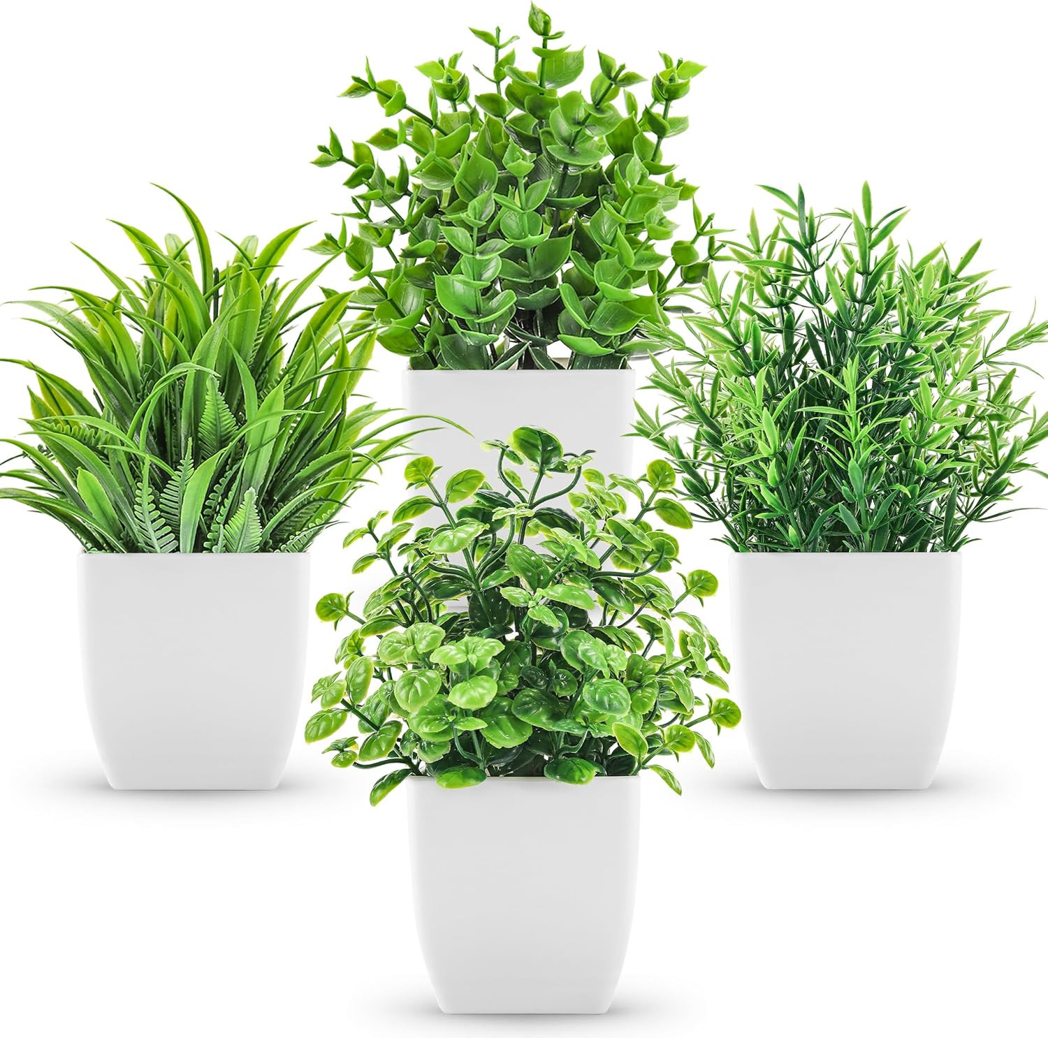 2 Pack Small Fake Plants Black Bathroom Accessories for Home Bedroom Bathroom