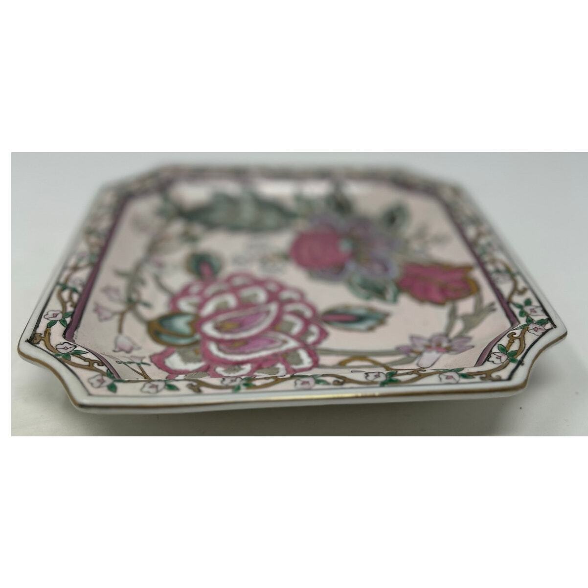 Classic Traditions a JC Penney Exclusive Floral Decor Plate Pink Green
