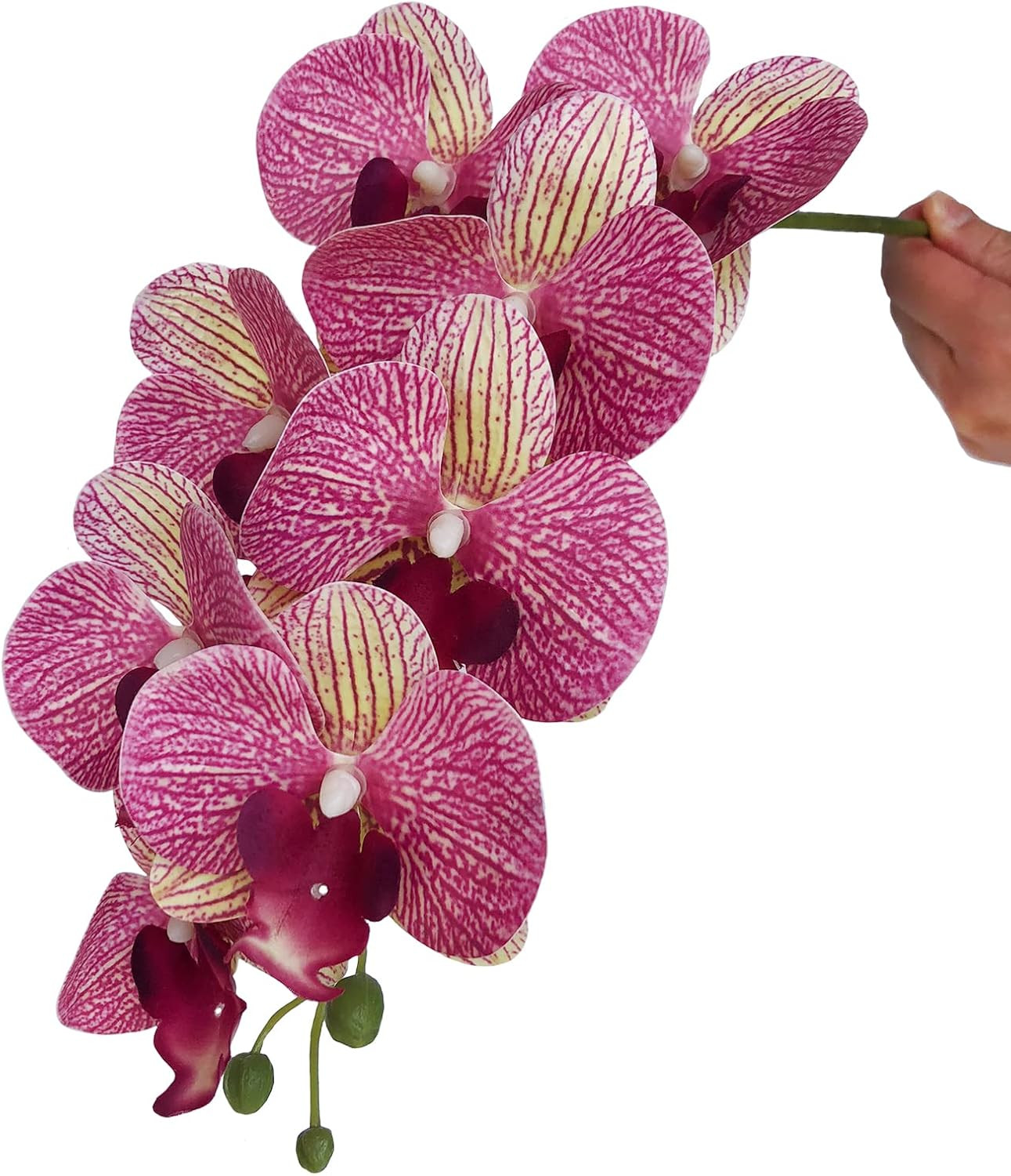 32 Inch Artificial Phalaenopsis Flowers 6 Pcs Artificial Orchid Flowers Stem Pla